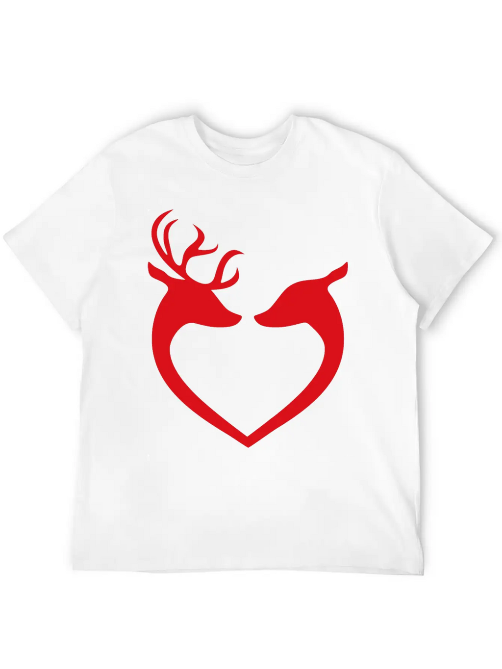 Deer Couple Heart Silhouette Unisex Casual T-Shirt – Clean Design For Daily Comfort