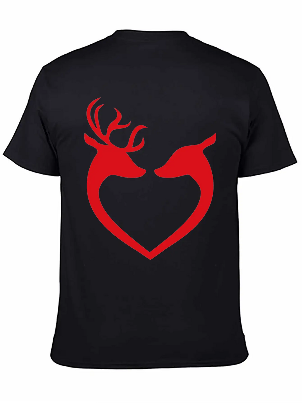 Deer Couple Heart Silhouette Unisex Casual T-Shirt – Clean Design For Daily Comfort