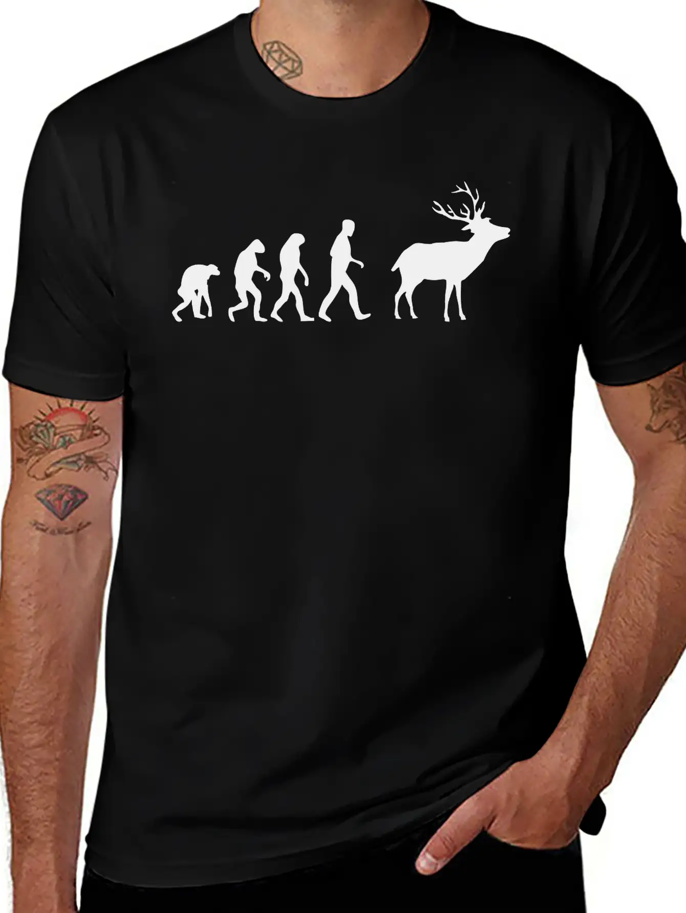 Deer Evolution Casual Graphic T-Shirt – Simple And Comfortable Daily Wear