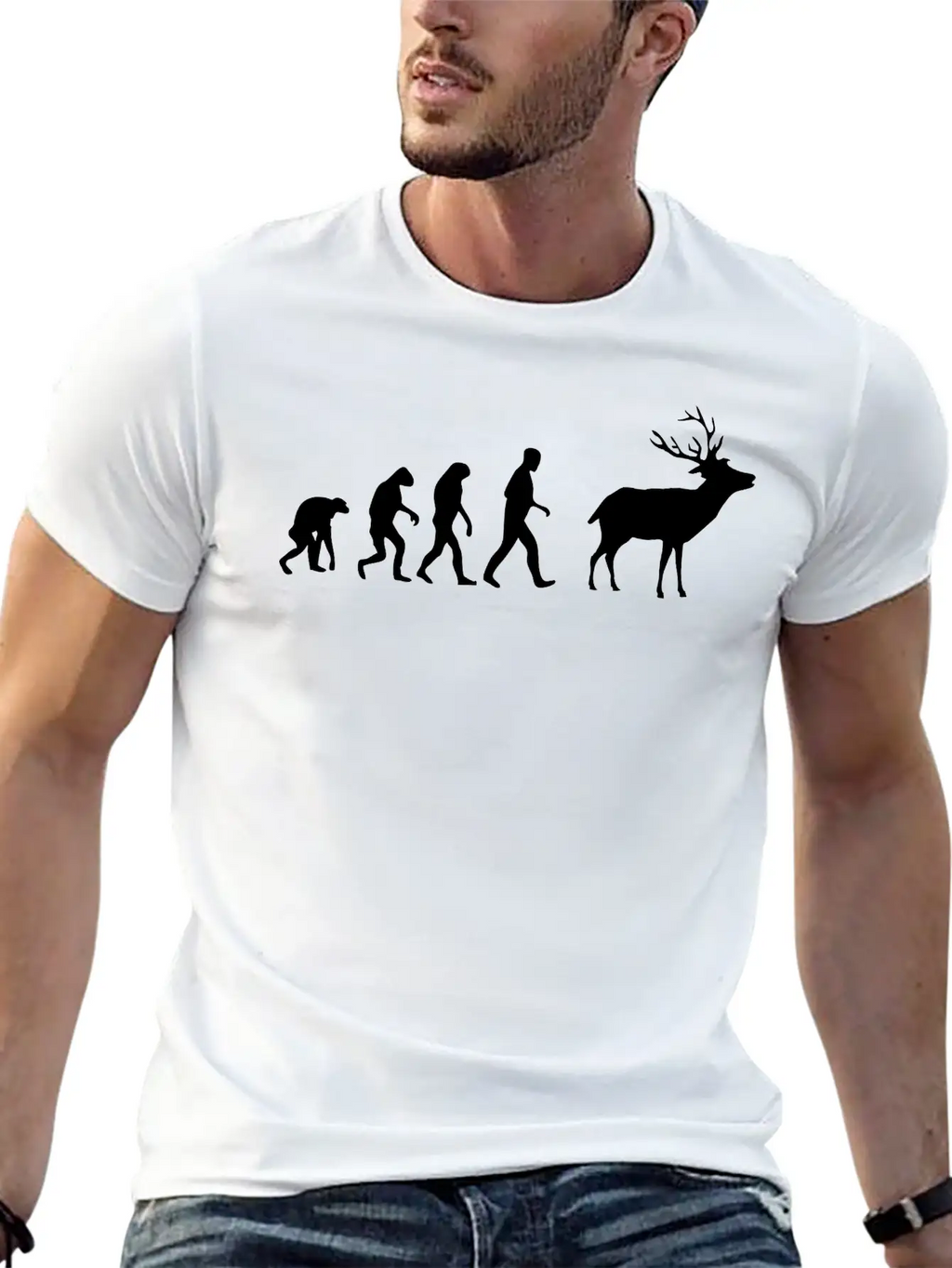 Deer Evolution Casual Graphic T-Shirt – Simple And Comfortable Daily Wear