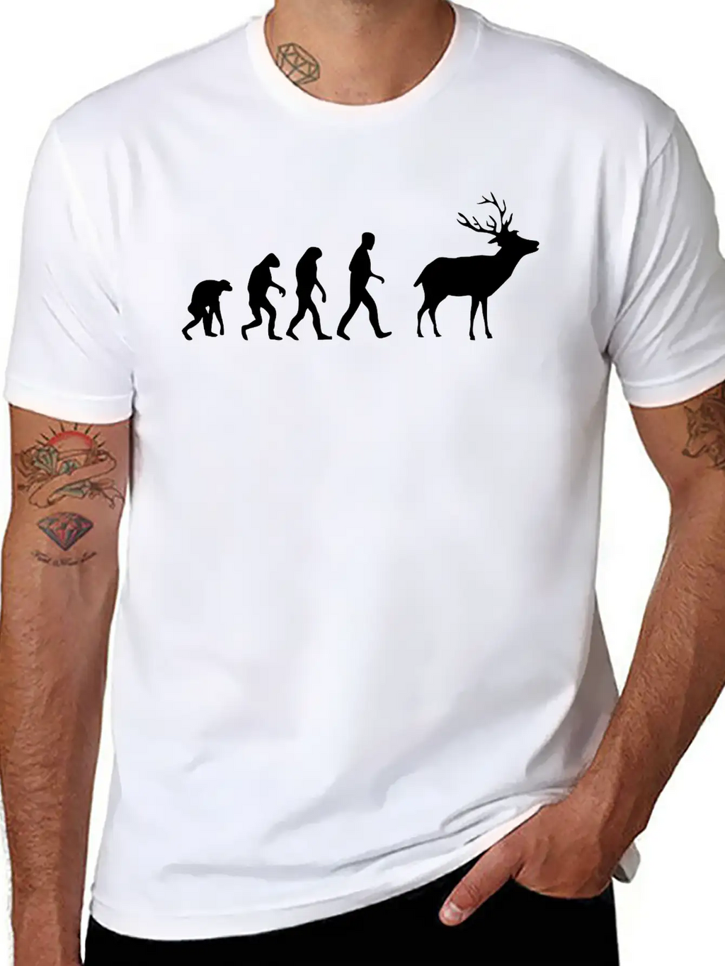 Deer Evolution Casual Graphic T-Shirt – Simple And Comfortable Daily Wear