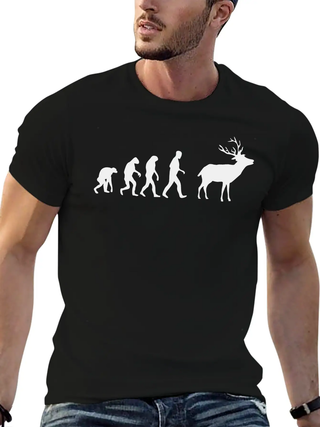 Deer Evolution Casual Graphic T-Shirt – Simple And Comfortable Daily Wear