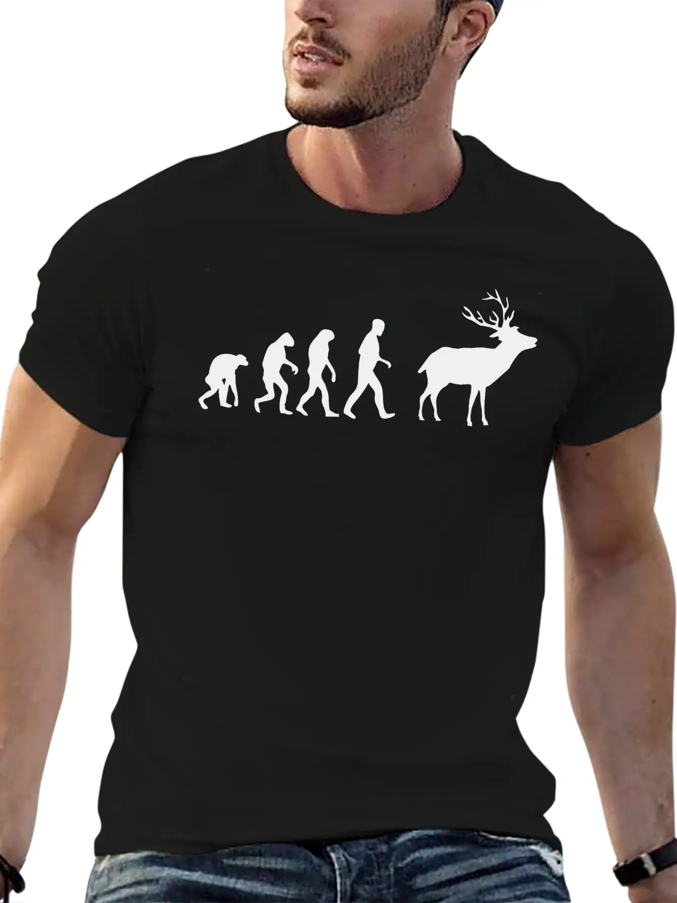 Deer Evolution Casual Graphic T-Shirt – Simple And Comfortable Daily Wear