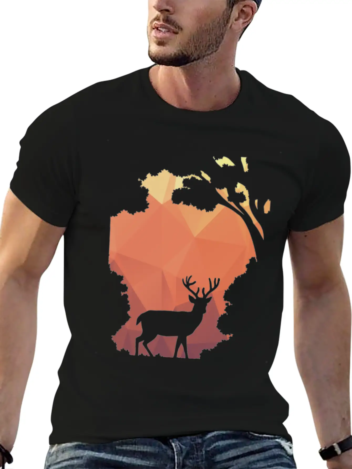 Deer Shadow Unisex Casual T-Shirt – Clean Design For Daily Comfort