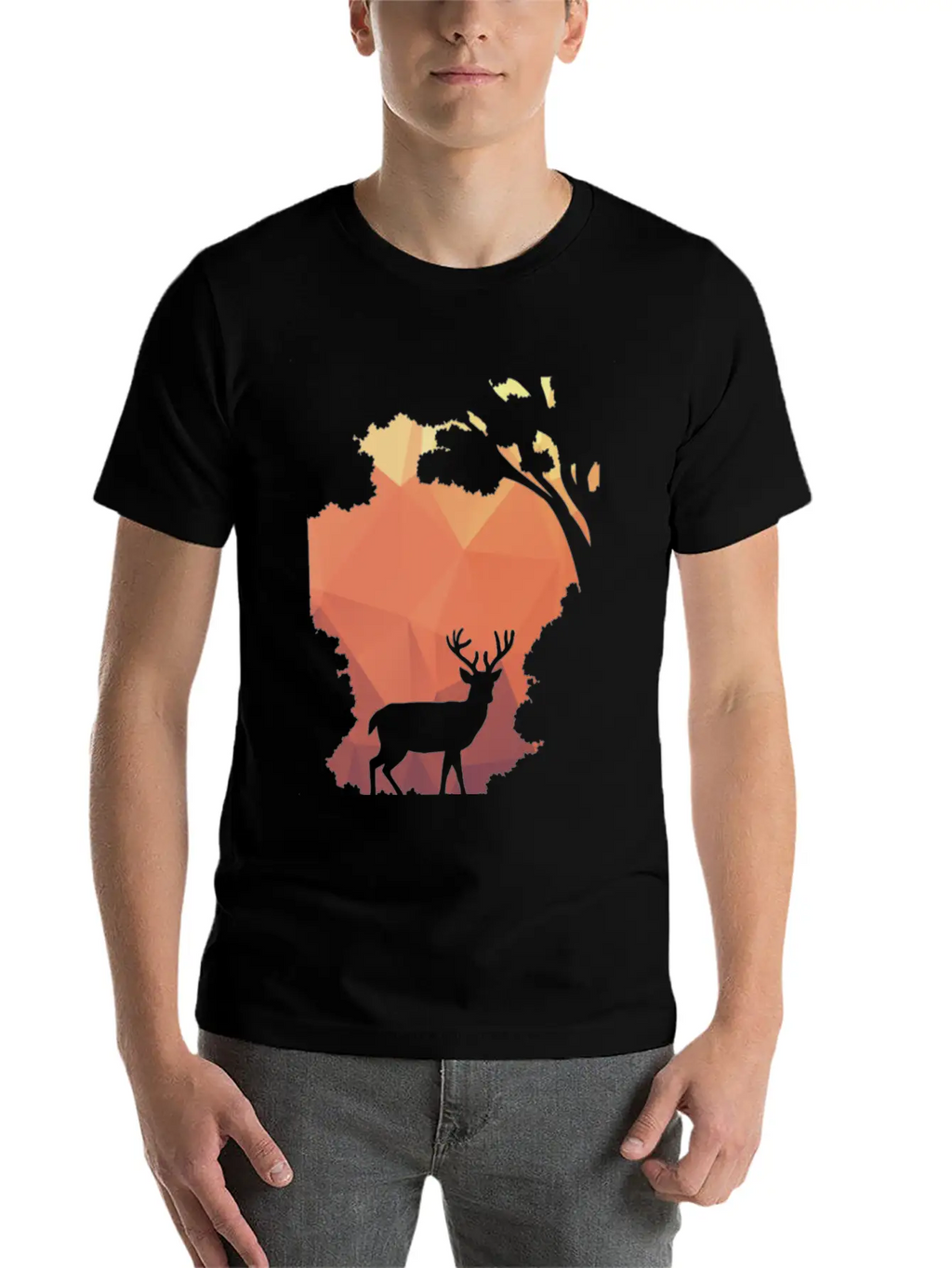 Deer Shadow Unisex Casual T-Shirt – Clean Design For Daily Comfort