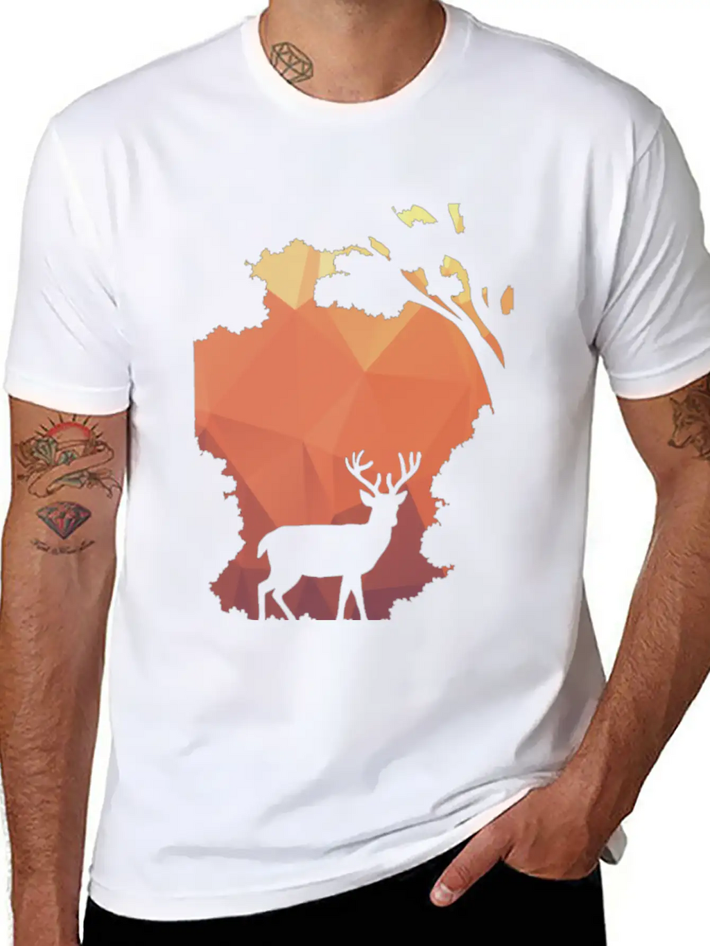 Deer Shadow Unisex Casual T-Shirt – Clean Design For Daily Comfort