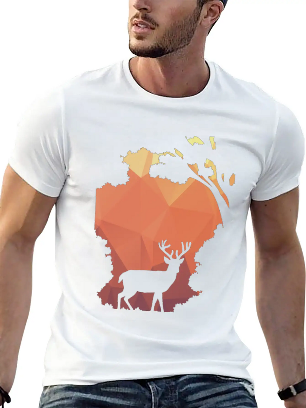 Deer Shadow Unisex Casual T-Shirt – Clean Design For Daily Comfort