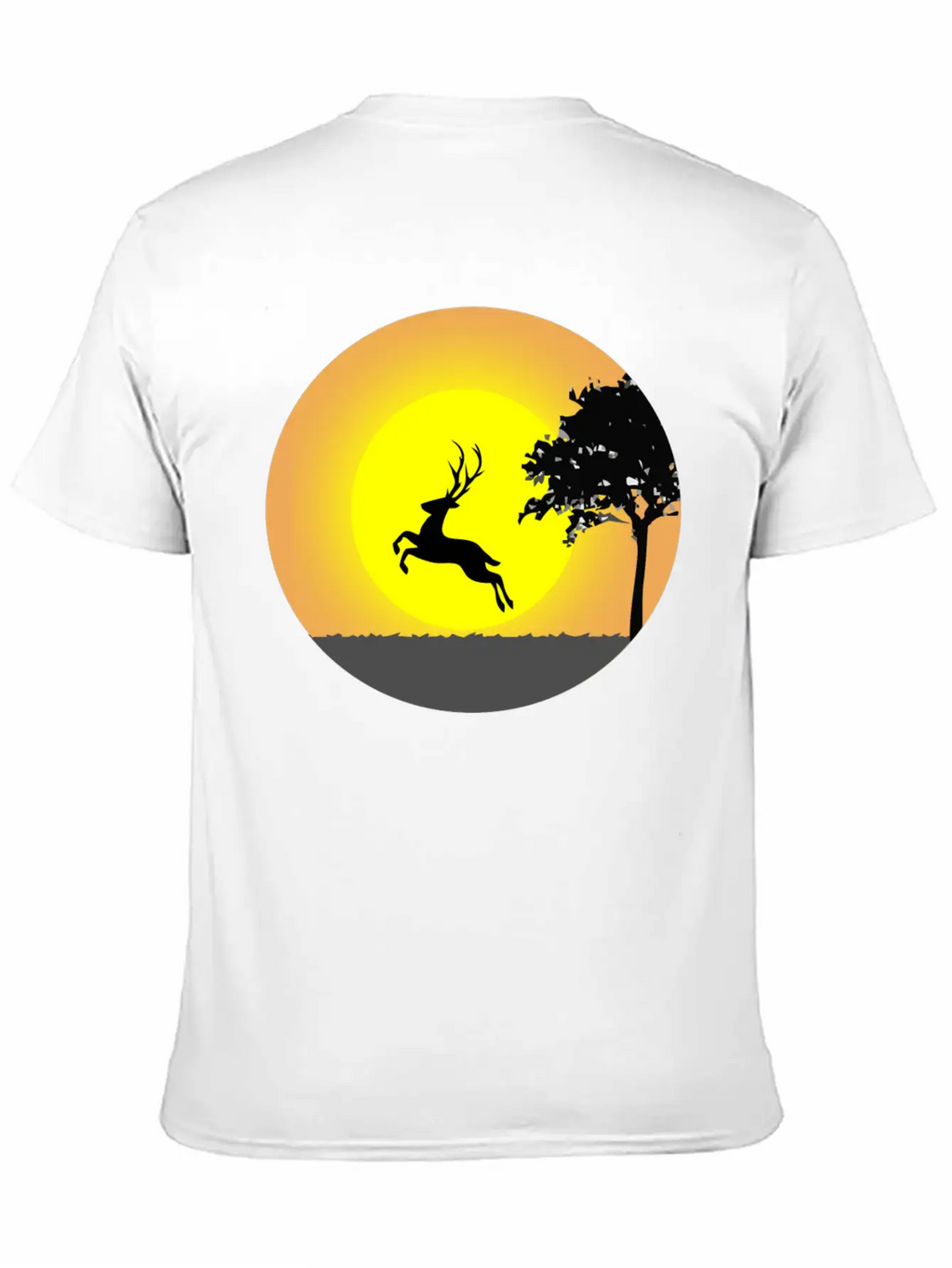 Deer Sunset Sun Unisex Short Sleeve Soft Cotton T-Shirt – Casual Everyday Wear