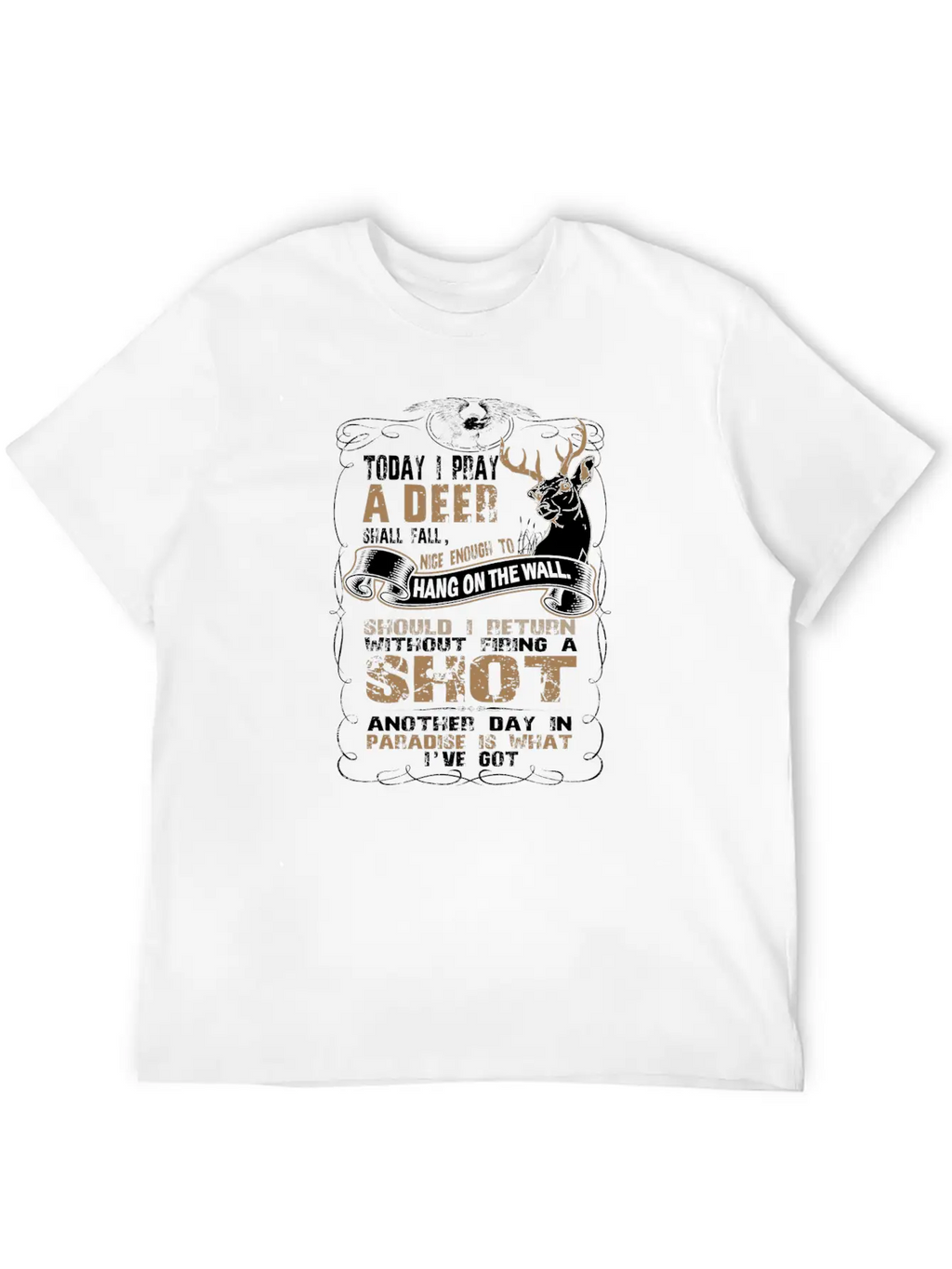 Deer - Today I Pray A Deer Hang On The Wall Breathable Soft Cotton T-Shirt – Timeless Casual Look