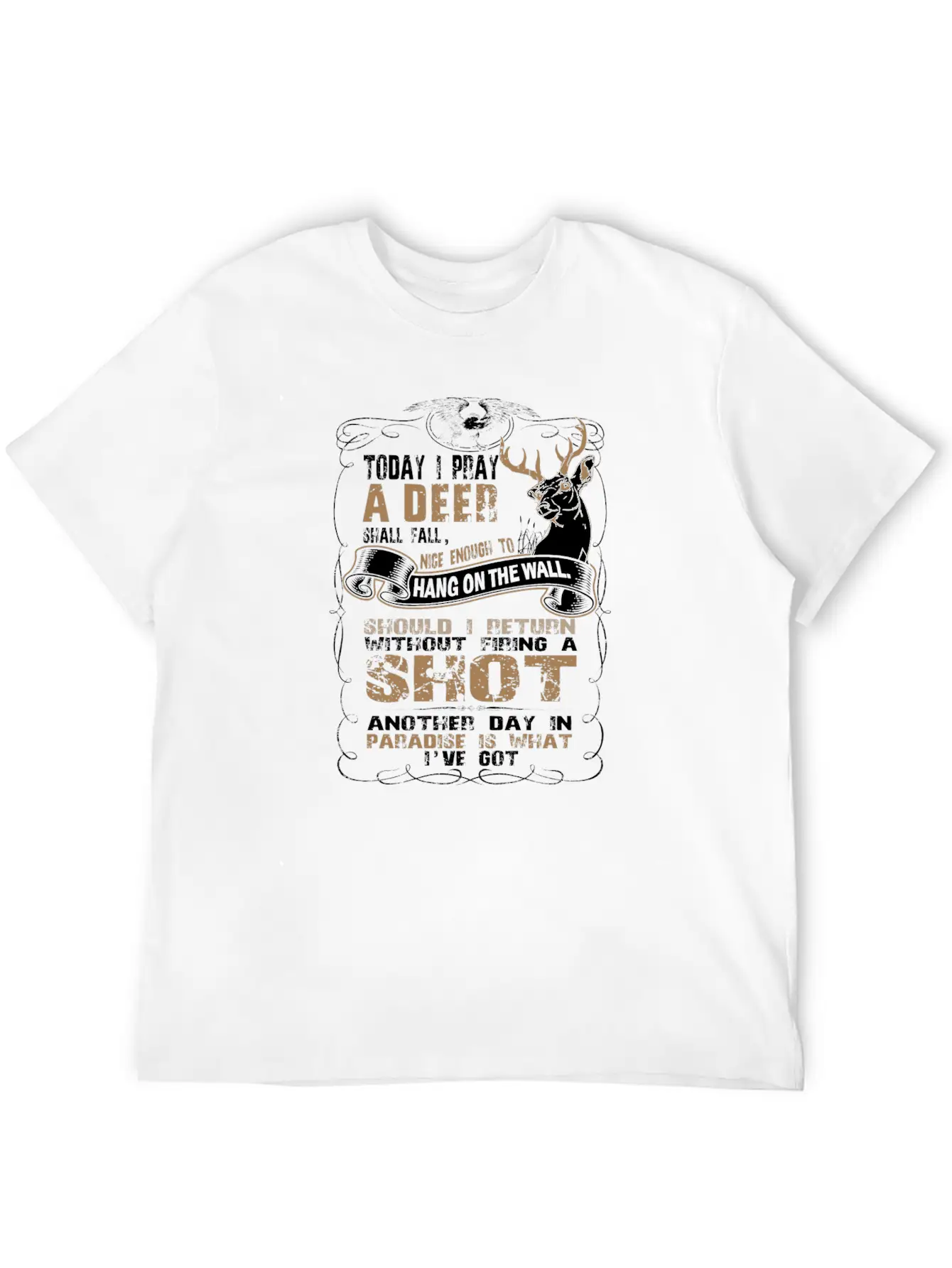 Deer - Today I Pray A Deer Hang On The Wall Breathable Soft Cotton T-Shirt – Timeless Casual Look