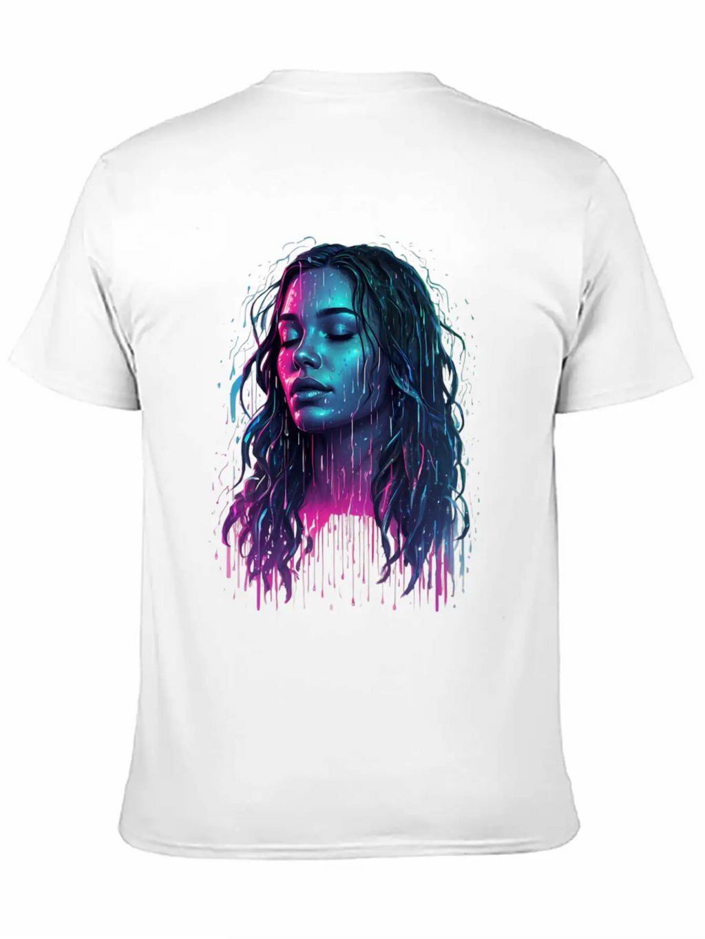 Default Neon Drawing Of A Woman Feel Deep Harmony Unisex Casual T-Shirt – Clean Design For Daily Comfort
