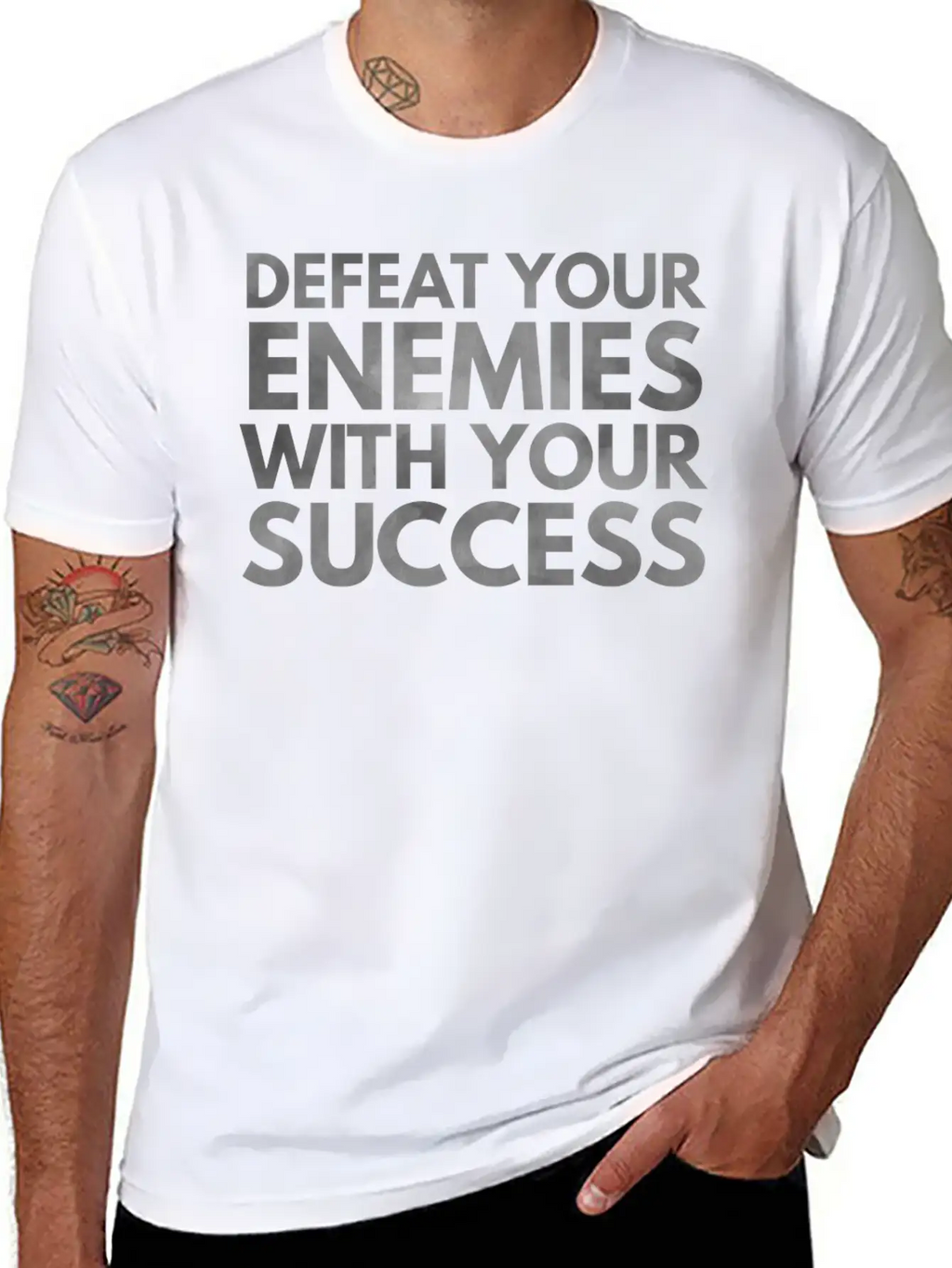 Defeat Your Enemies With Your Success Unisex Casual T-Shirt – Clean Design For Daily Comfort