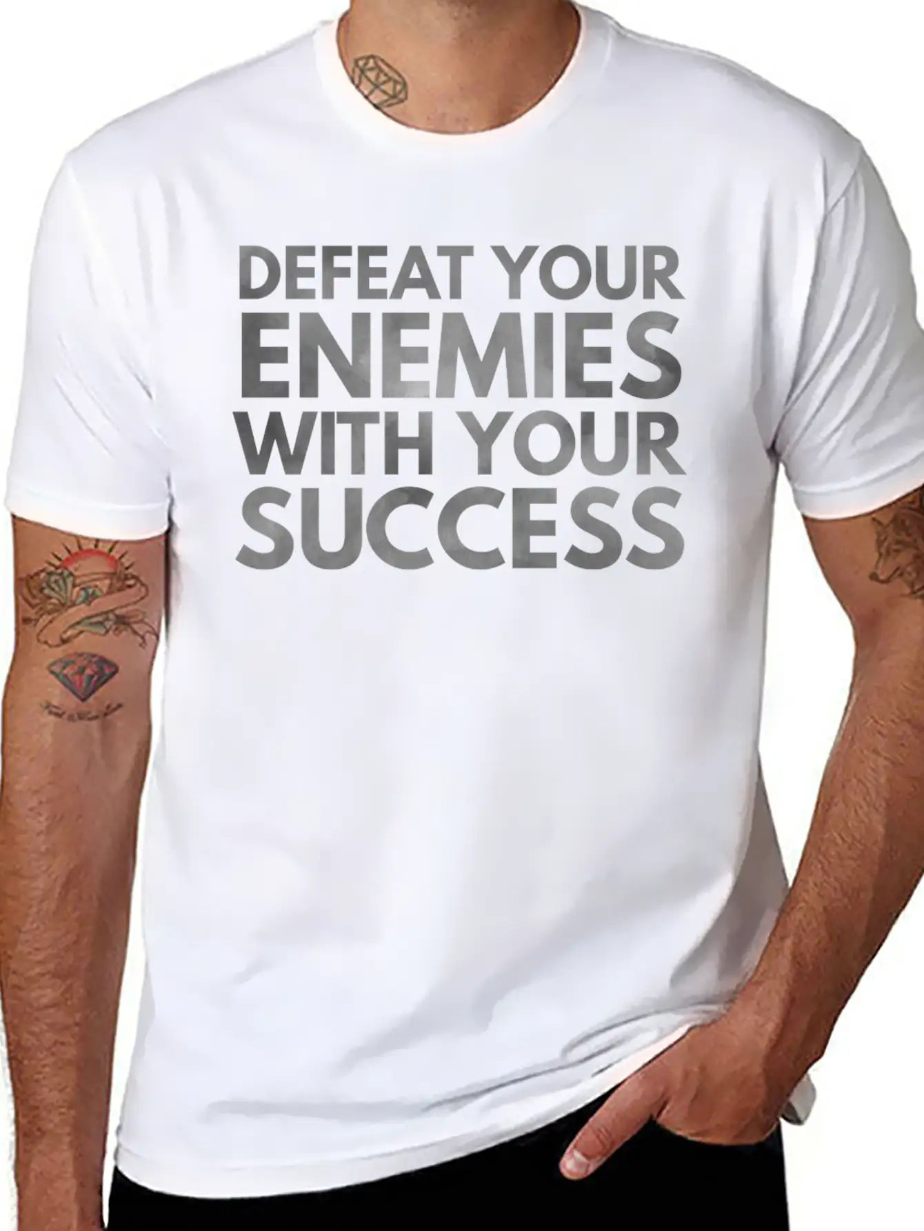 Defeat Your Enemies With Your Success Unisex Casual T-Shirt – Clean Design For Daily Comfort