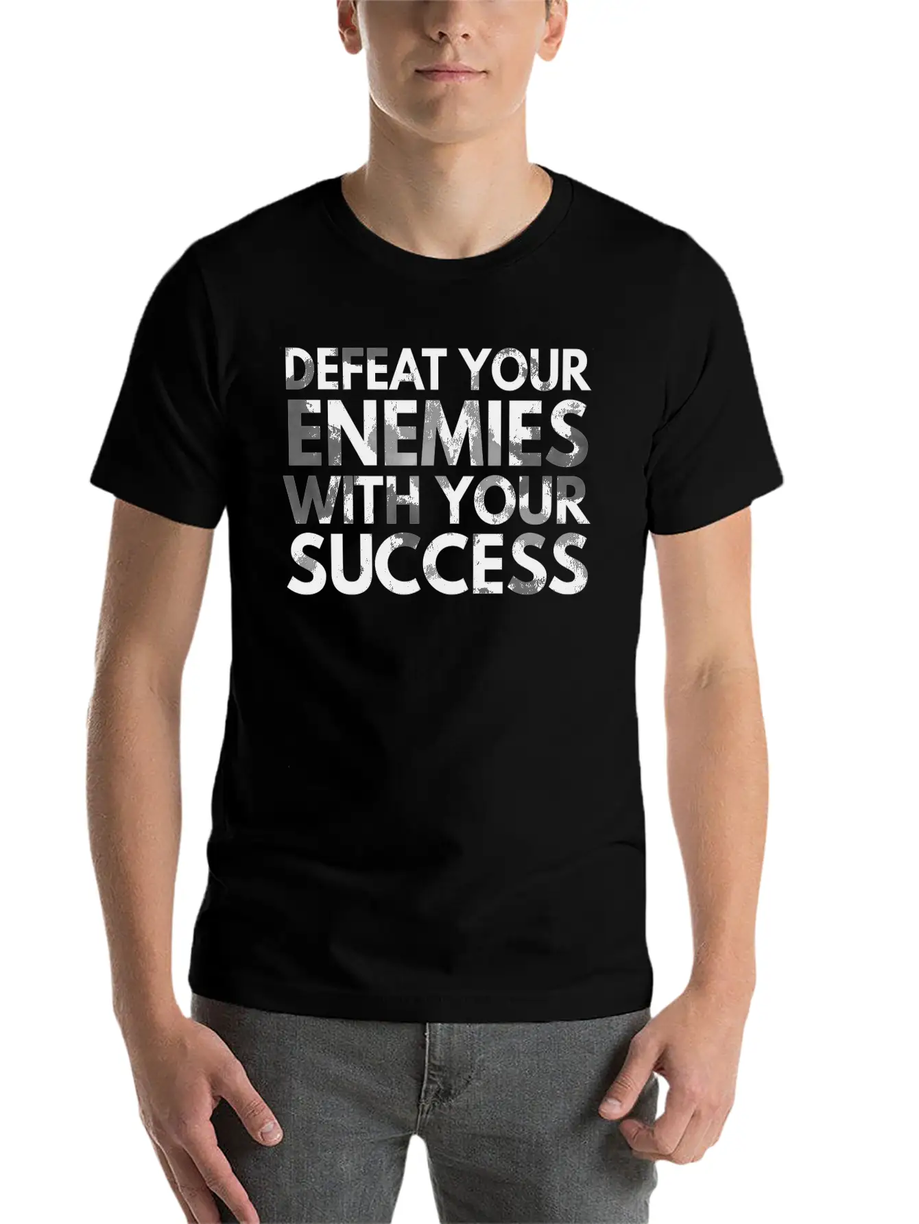 Defeat Your Enemies With Your Success Unisex Casual T-Shirt – Clean Design For Daily Comfort