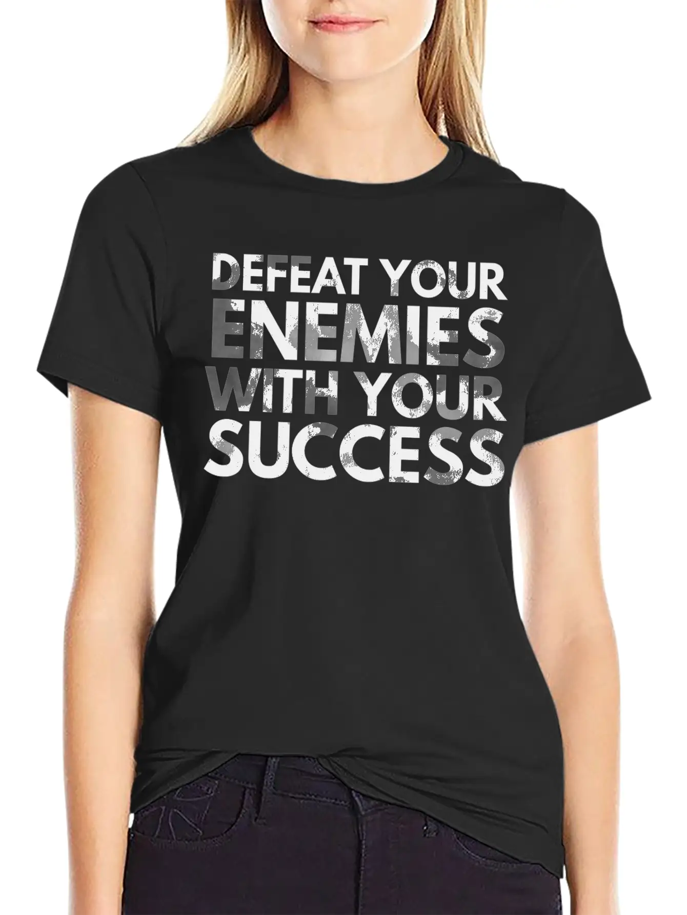 Defeat Your Enemies With Your Success Unisex Casual T-Shirt – Clean Design For Daily Comfort
