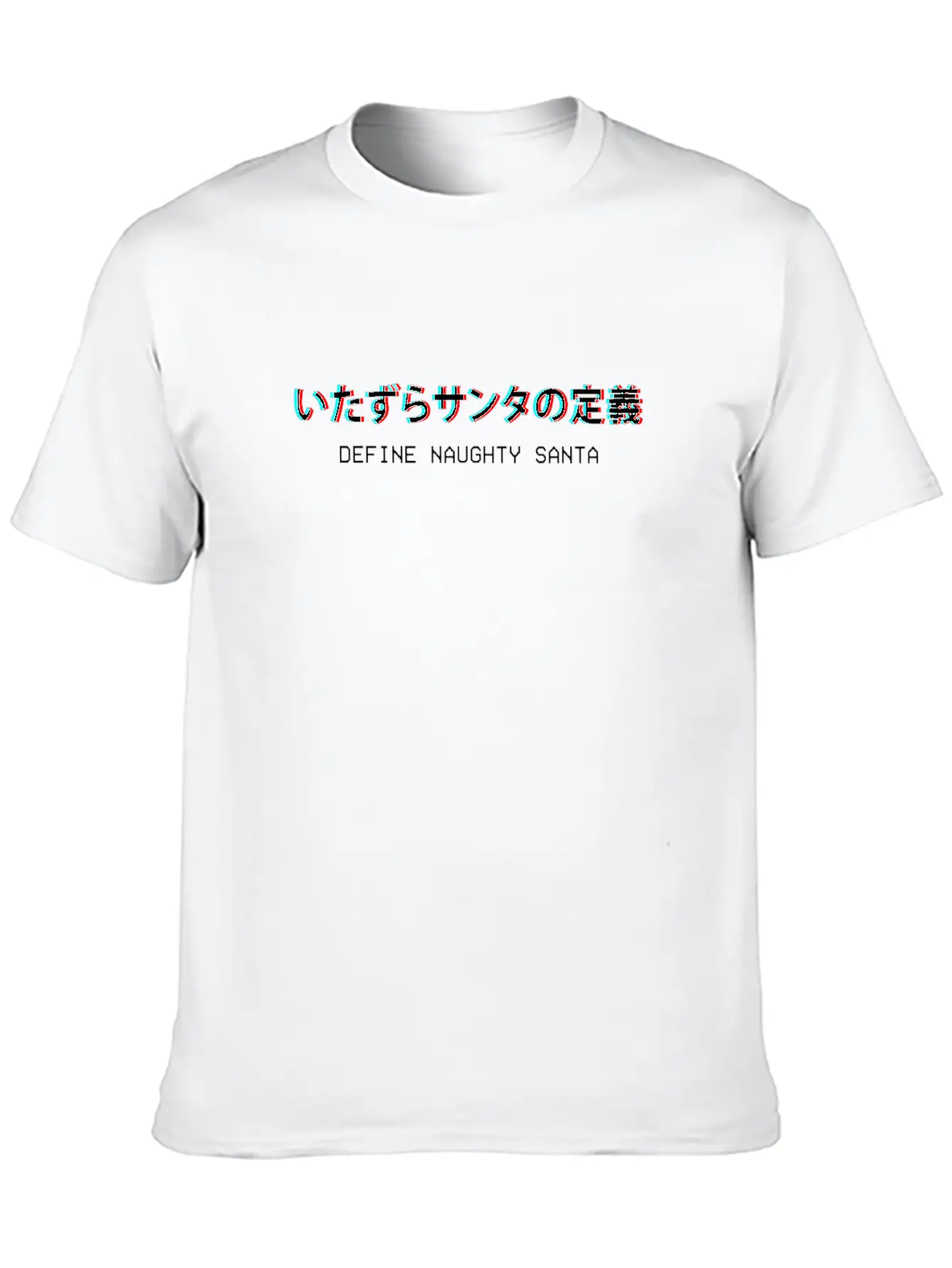 Define Naughty Santa Japanese Vaporwave Aesthetic Stylish Everyday T-Shirt – Unisex Basic Cotton Tee