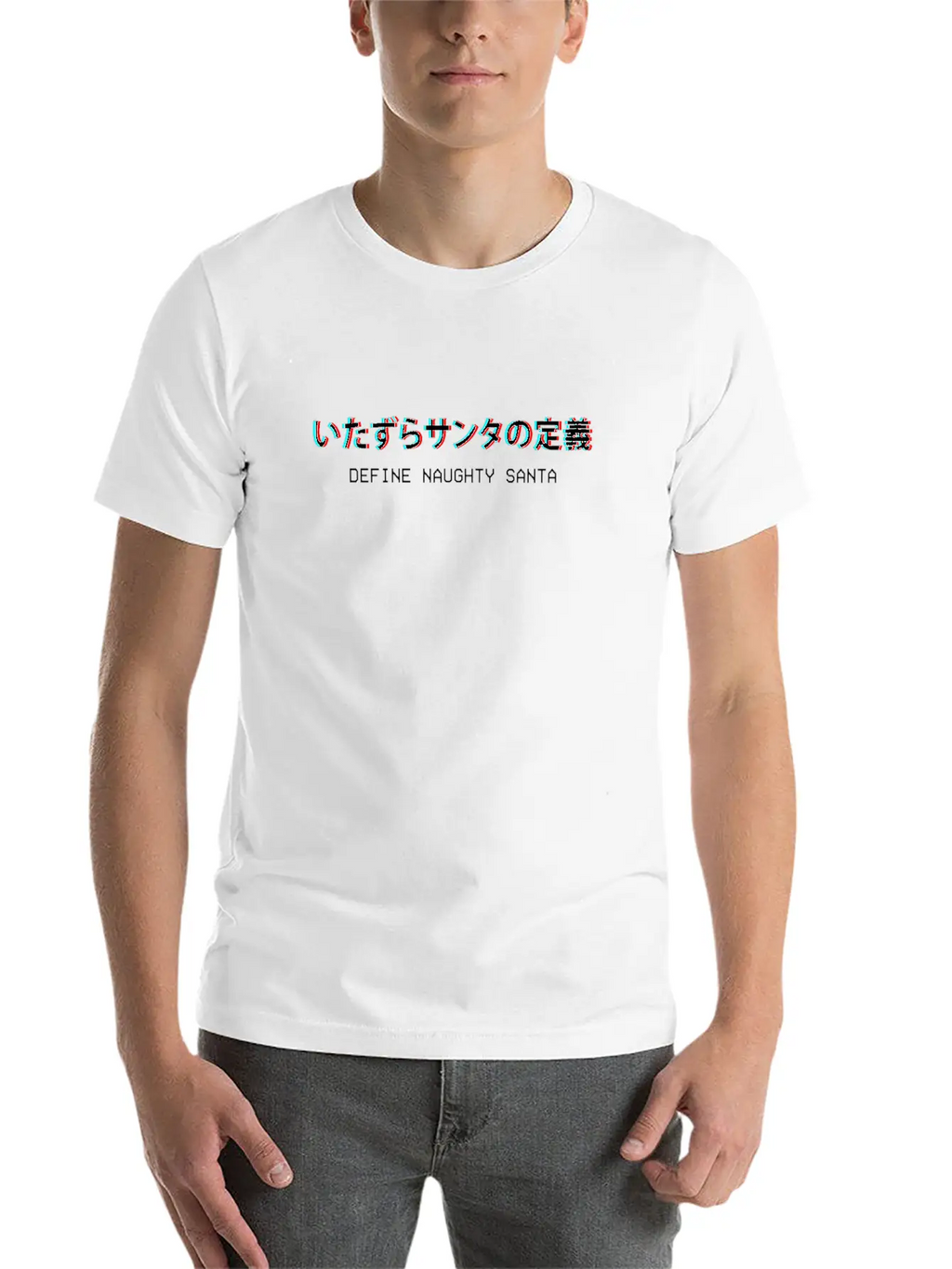 Define Naughty Santa Japanese Vaporwave Aesthetic Stylish Everyday T-Shirt – Unisex Basic Cotton Tee