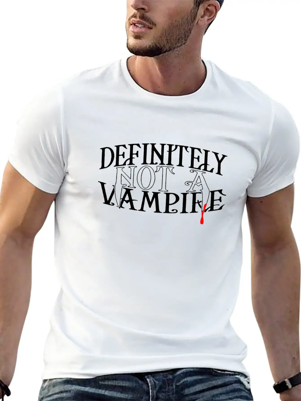 Definitely Not A Vampire Merch Unisex Short Sleeve Soft Cotton T-Shirt – Casual Everyday Wear