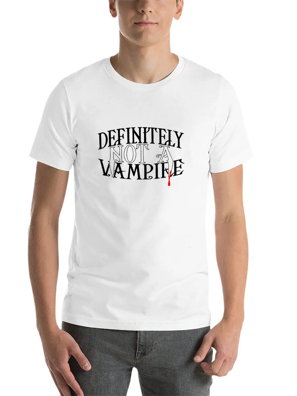Definitely Not A Vampire Merch Unisex Short Sleeve Soft Cotton T-Shirt – Casual Everyday Wear