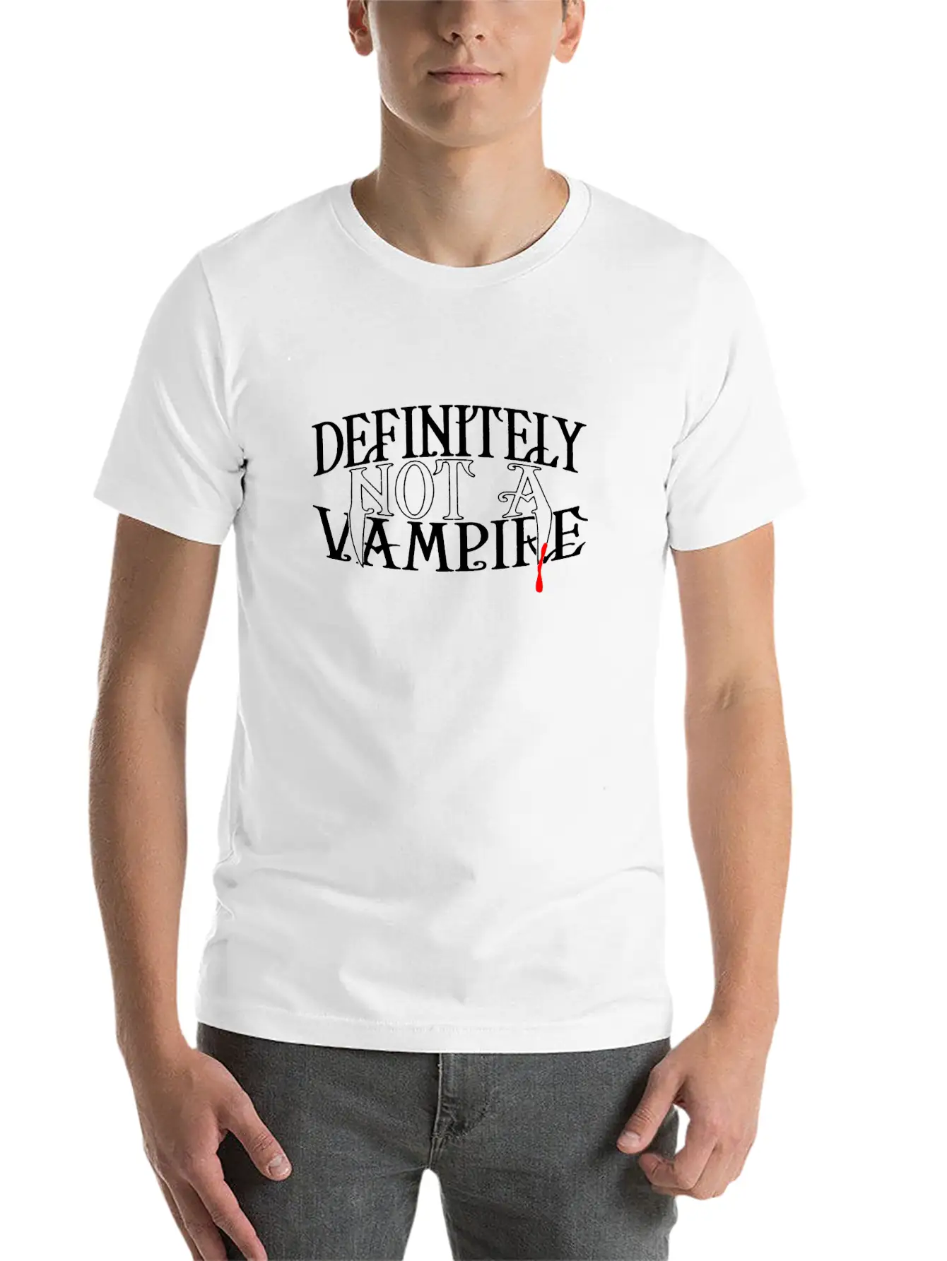 Definitely Not A Vampire Merch Unisex Short Sleeve Soft Cotton T-Shirt – Casual Everyday Wear