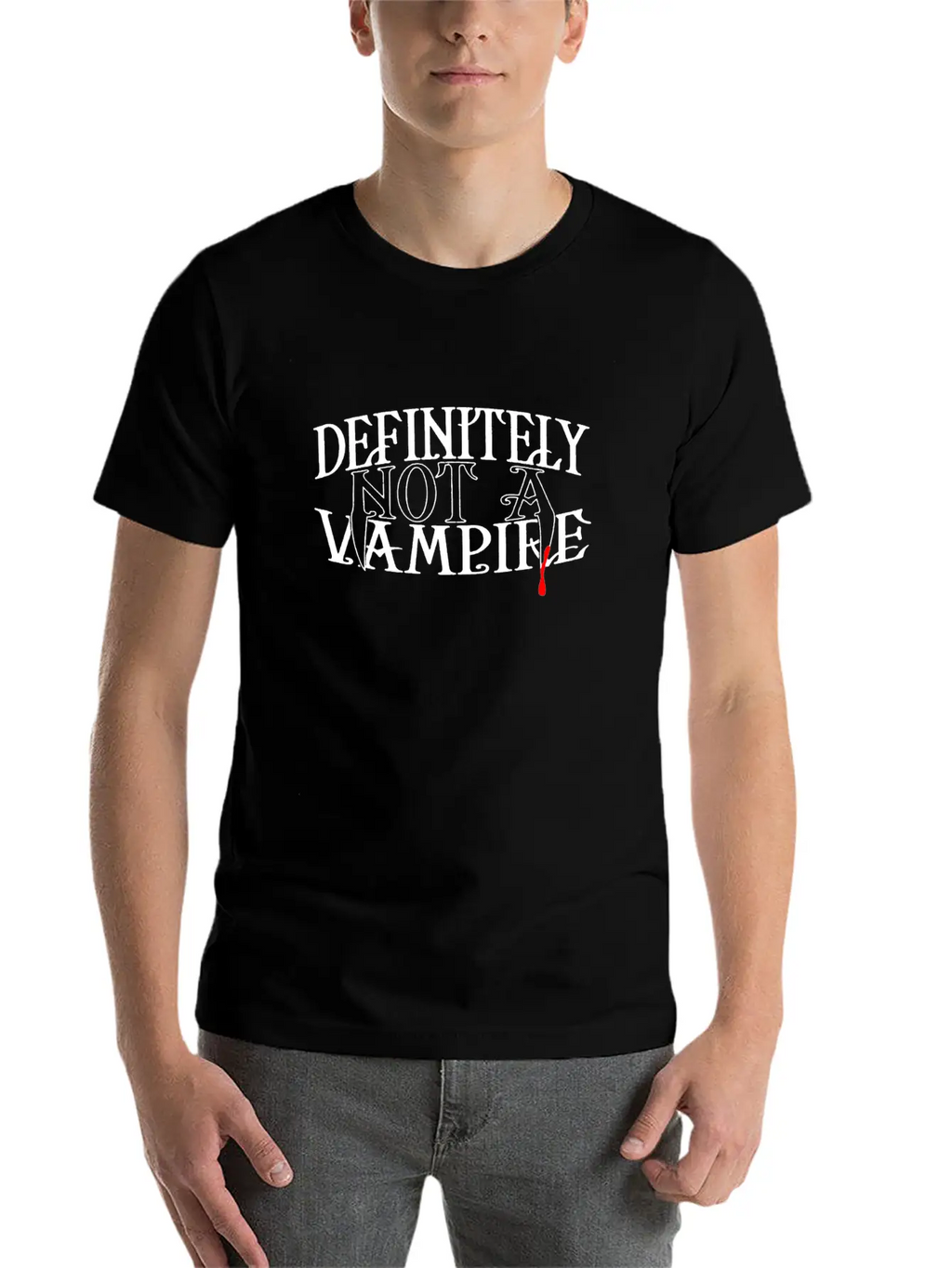 Definitely Not A Vampire Merch Unisex Short Sleeve Soft Cotton T-Shirt – Casual Everyday Wear