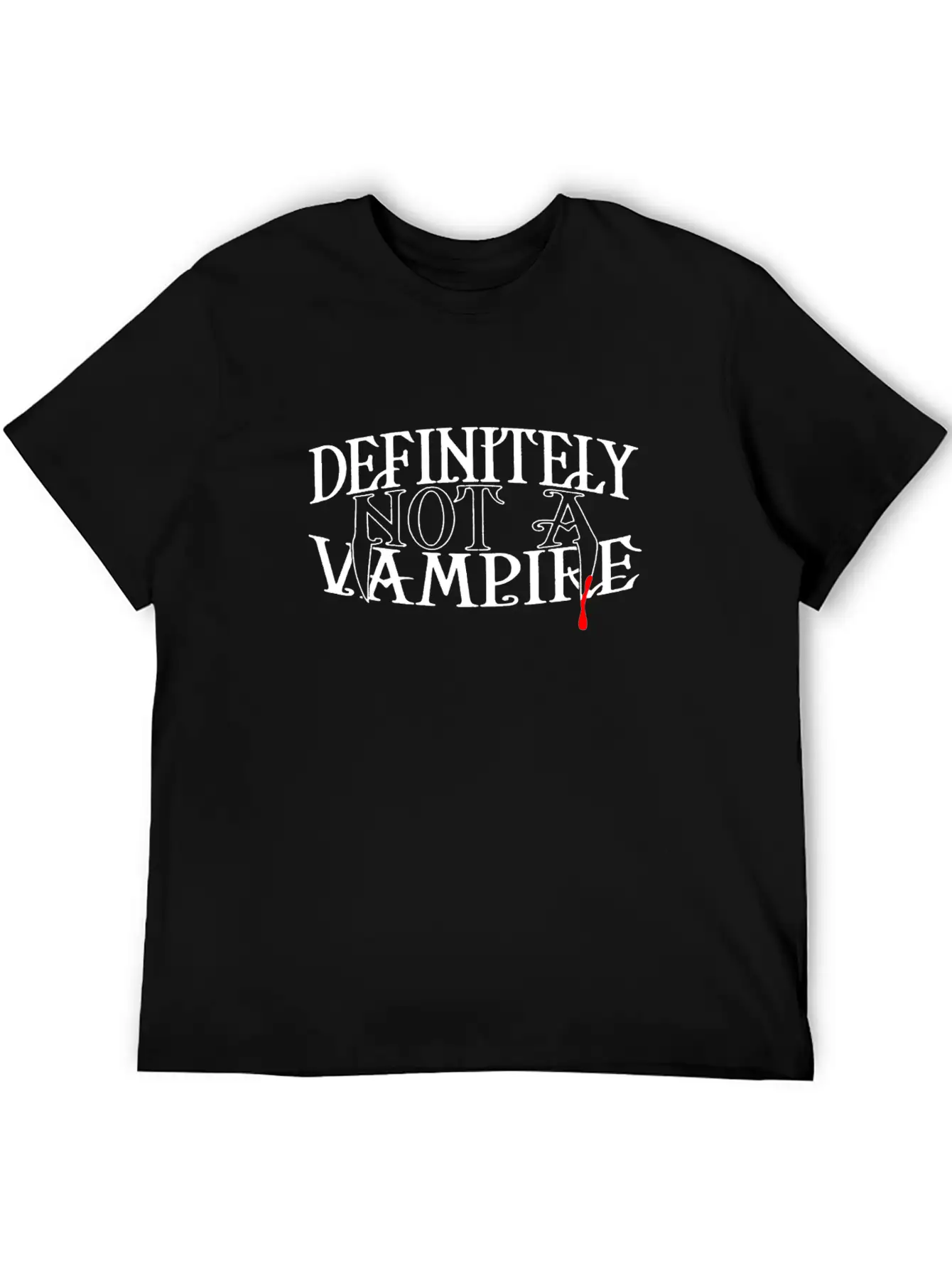 Definitely Not A Vampire Merch Unisex Short Sleeve Soft Cotton T-Shirt – Casual Everyday Wear