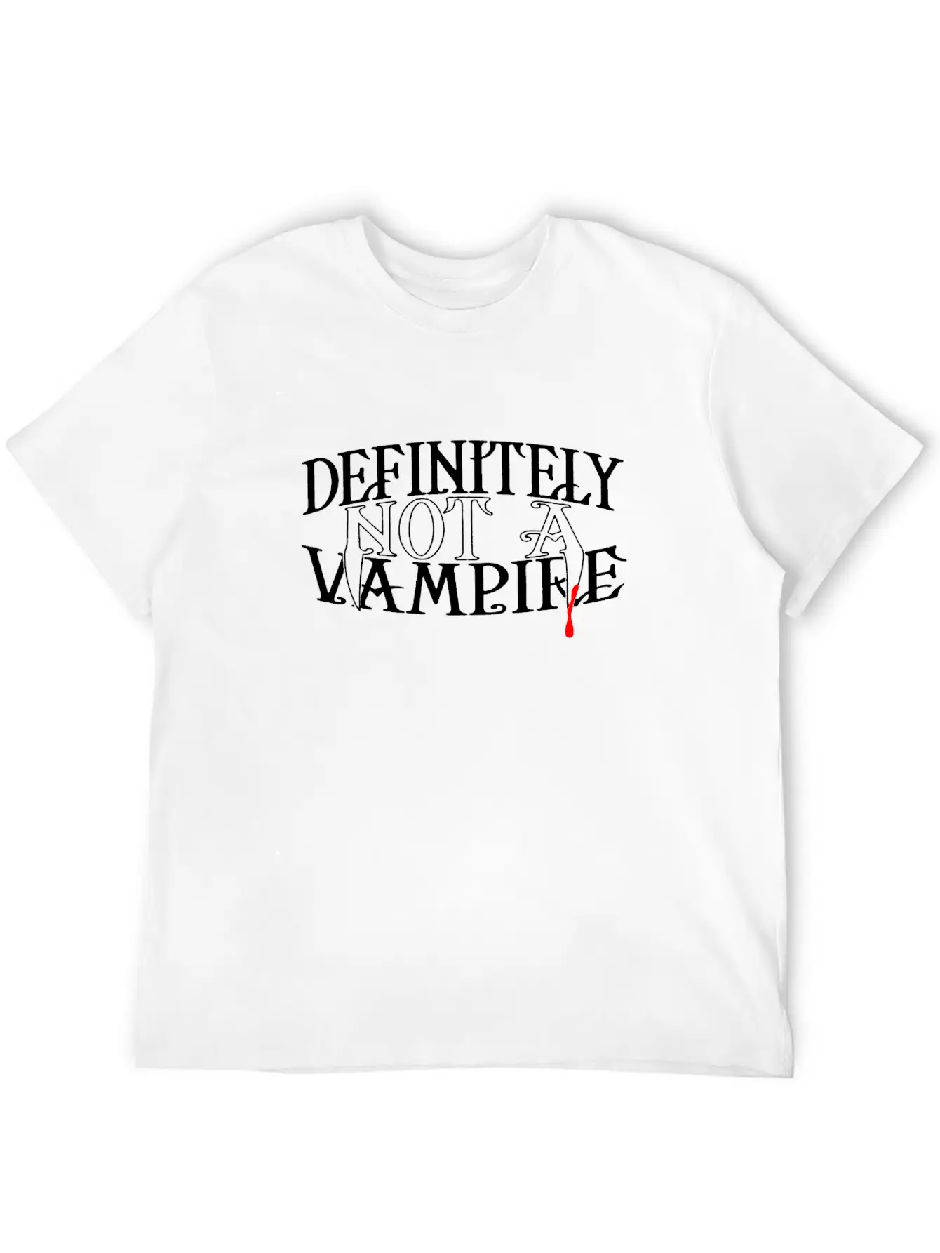 Definitely Not A Vampire Merch Unisex Short Sleeve Soft Cotton T-Shirt – Casual Everyday Wear