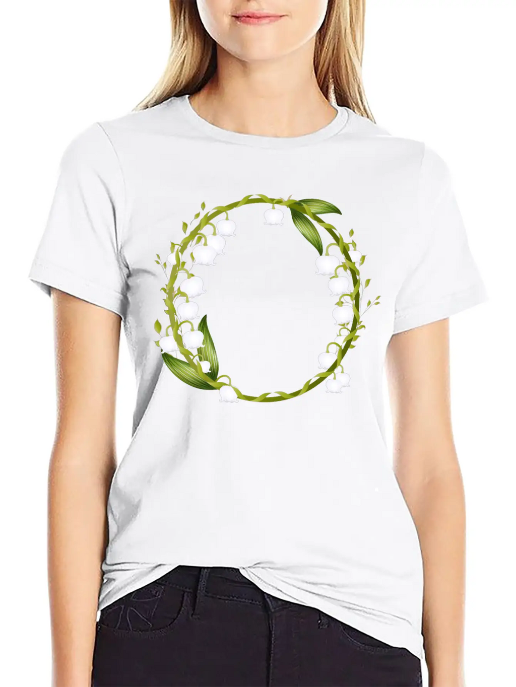 Delicate Spring Wreath Of Lilies Of The Valley Breathable Graphic T-Shirt – Perfect For Casual Days