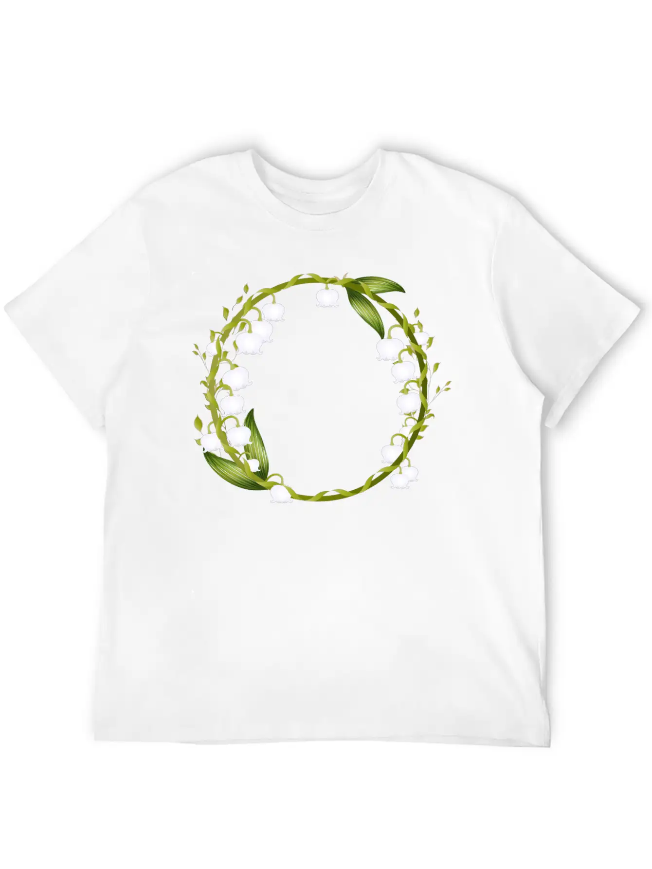 Delicate Spring Wreath Of Lilies Of The Valley Breathable Graphic T-Shirt – Perfect For Casual Days