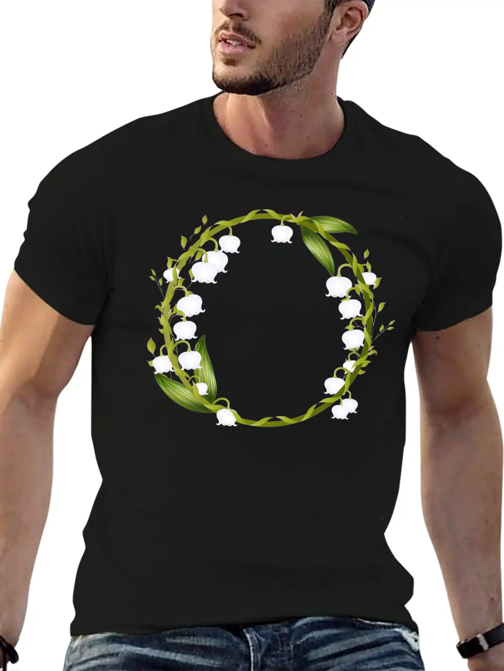 Delicate Spring Wreath Of Lilies Of The Valley Breathable Graphic T-Shirt – Perfect For Casual Days