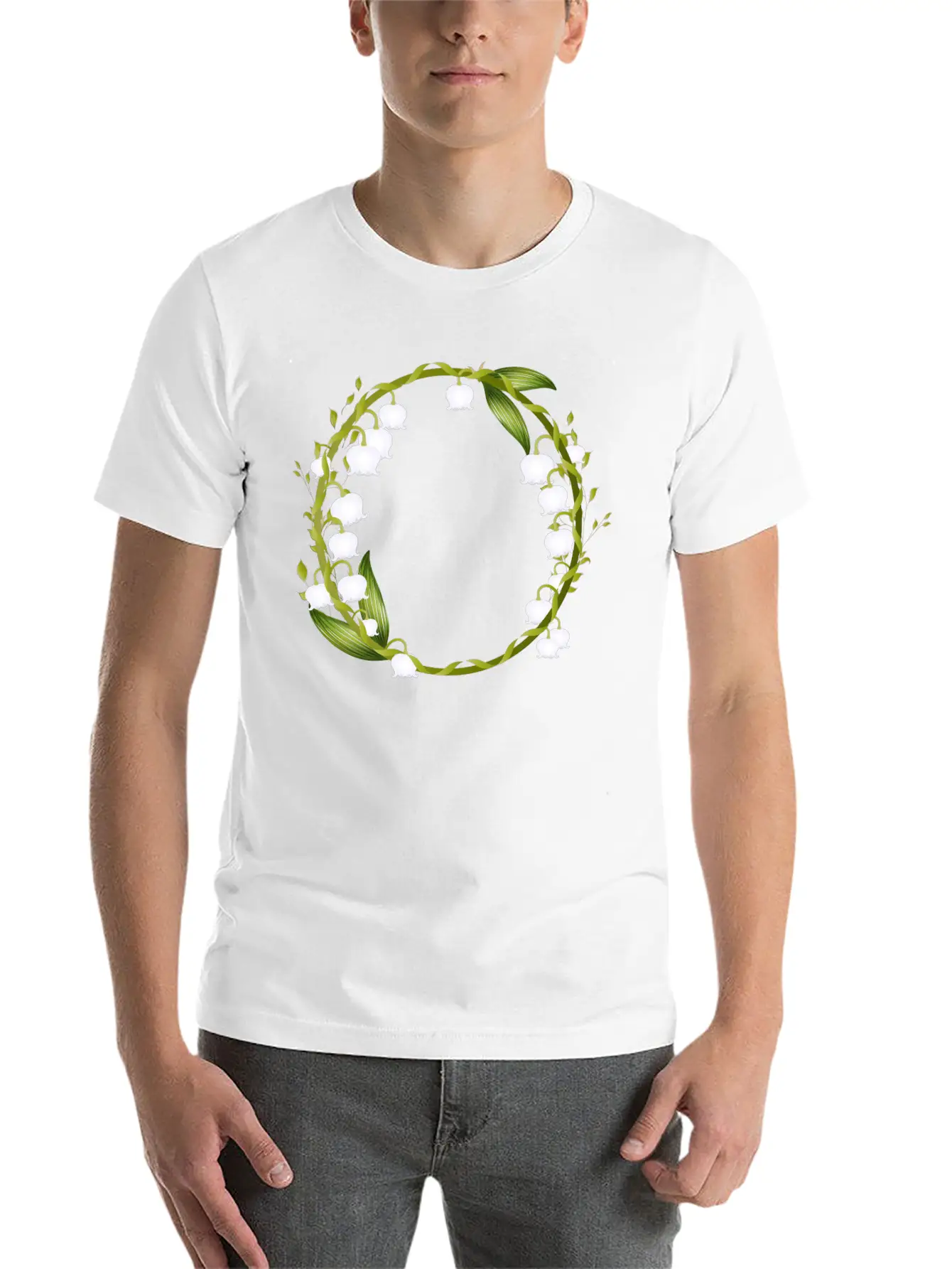 Delicate Spring Wreath Of Lilies Of The Valley Breathable Graphic T-Shirt – Perfect For Casual Days