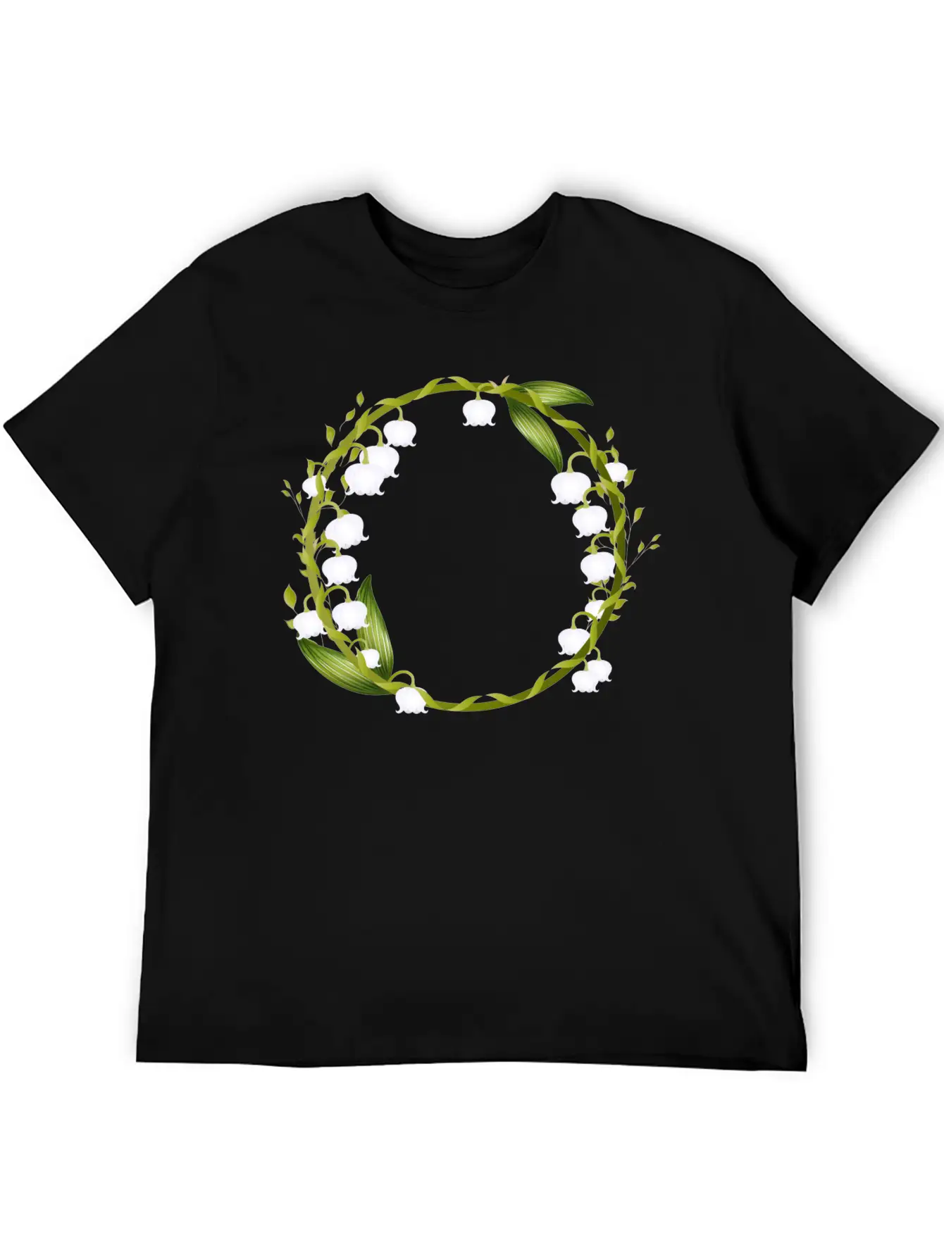 Delicate Spring Wreath Of Lilies Of The Valley Breathable Graphic T-Shirt – Perfect For Casual Days