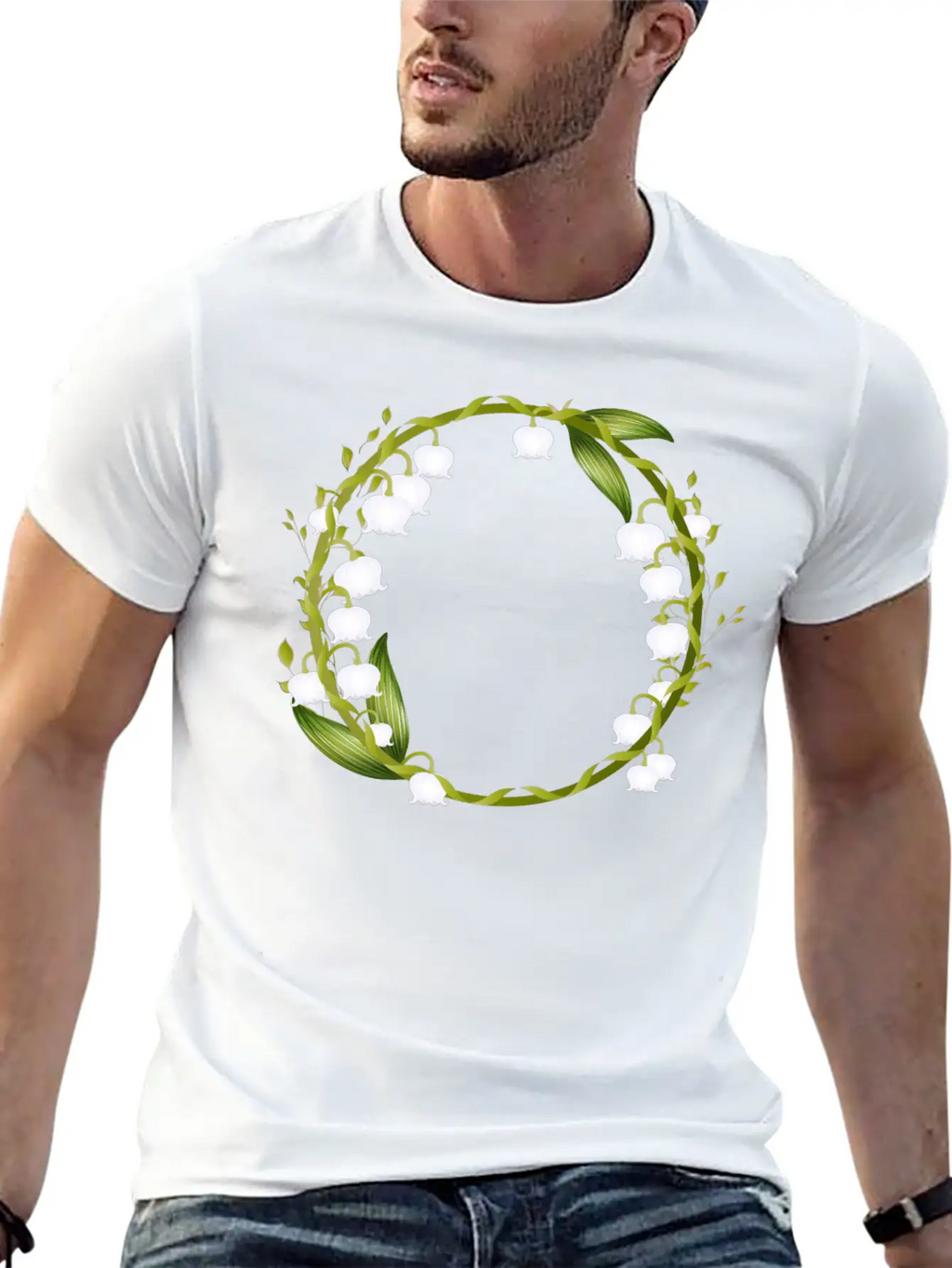 Delicate Spring Wreath Of Lilies Of The Valley Breathable Graphic T-Shirt – Perfect For Casual Days