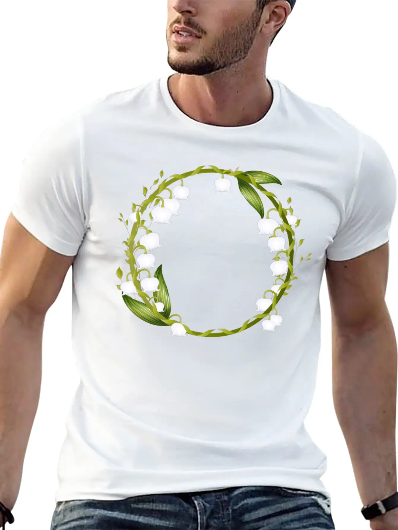 Delicate Spring Wreath Of Lilies Of The Valley Breathable Graphic T-Shirt – Perfect For Casual Days