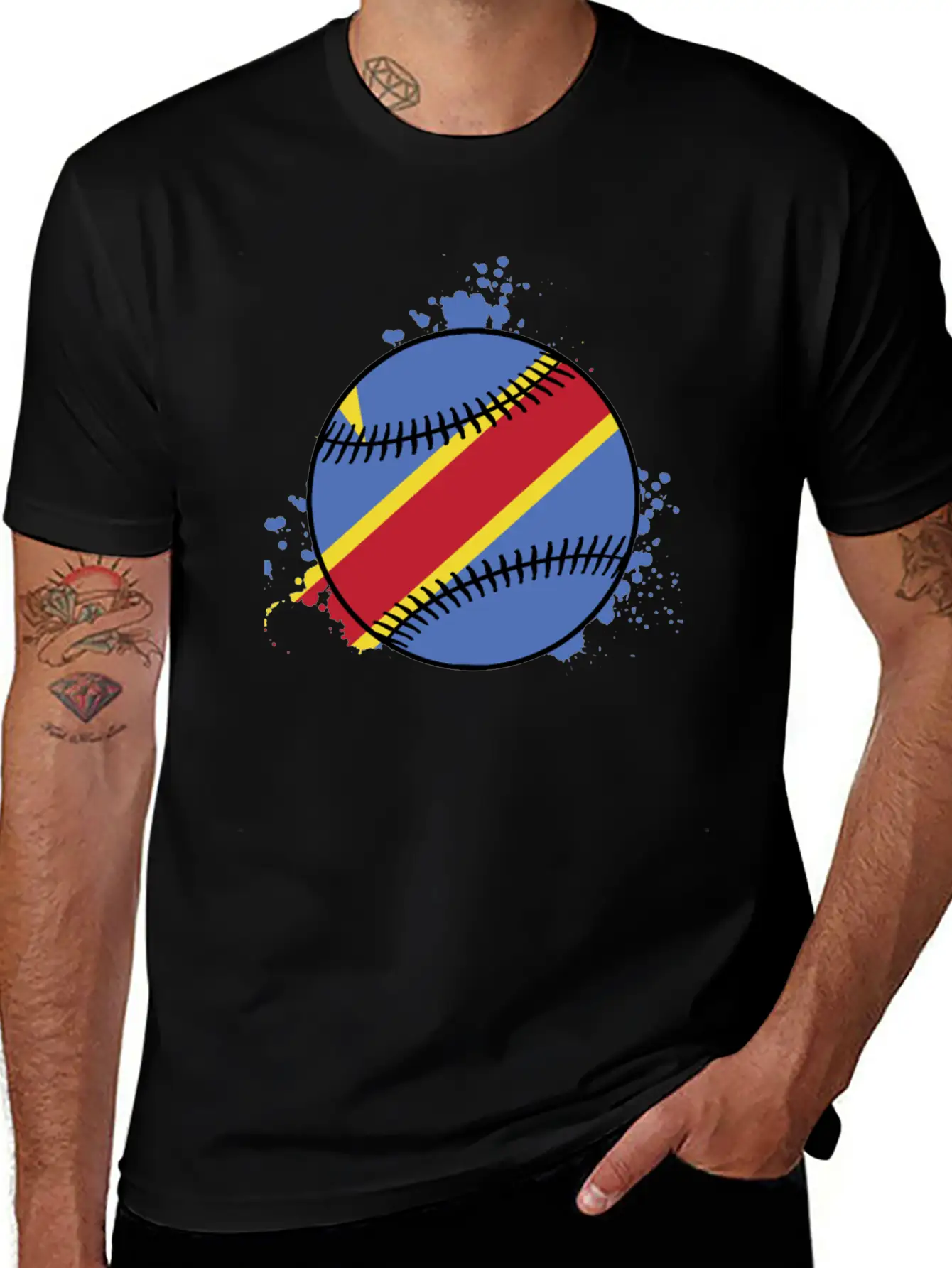 DEMOCRATIC REPUBLIC OF CONGO BASEBALL Unisex Short Sleeve Soft Cotton T-Shirt – Casual Everyday Wear