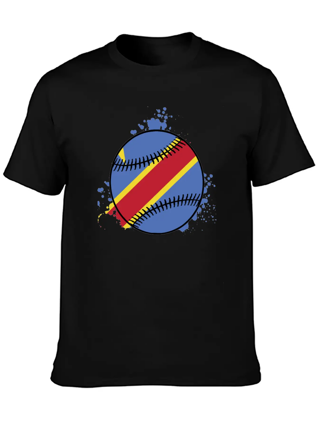 DEMOCRATIC REPUBLIC OF CONGO BASEBALL Unisex Short Sleeve Soft Cotton T-Shirt – Casual Everyday Wear