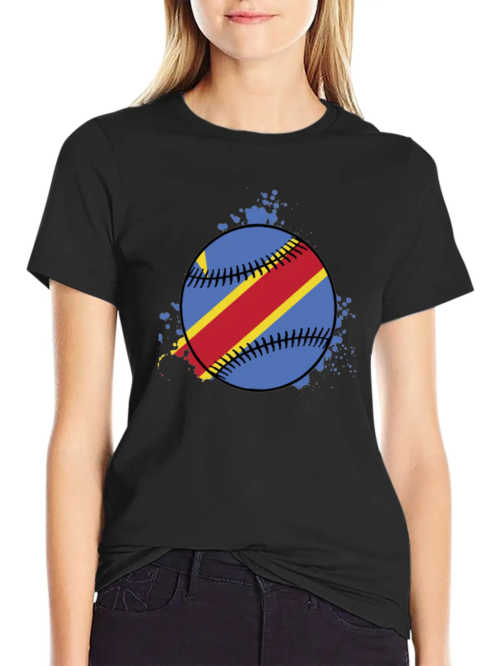 DEMOCRATIC REPUBLIC OF CONGO BASEBALL Unisex Short Sleeve Soft Cotton T-Shirt – Casual Everyday Wear