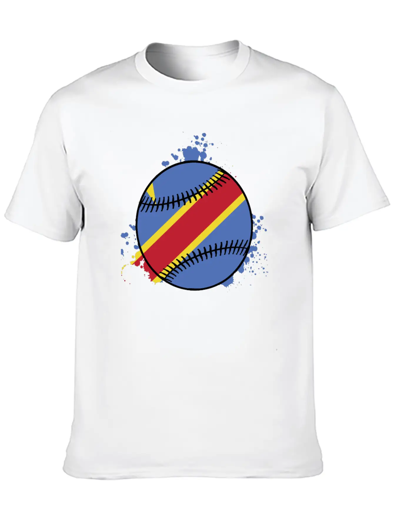 DEMOCRATIC REPUBLIC OF CONGO BASEBALL Unisex Short Sleeve Soft Cotton T-Shirt – Casual Everyday Wear