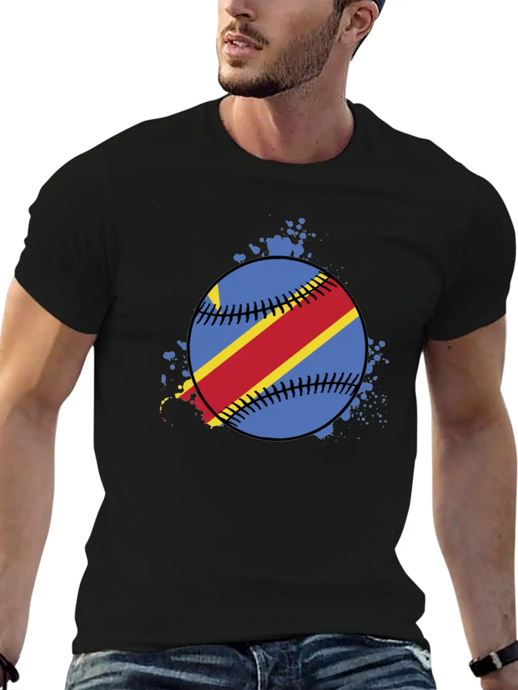 DEMOCRATIC REPUBLIC OF CONGO BASEBALL Unisex Short Sleeve Soft Cotton T-Shirt – Casual Everyday Wear