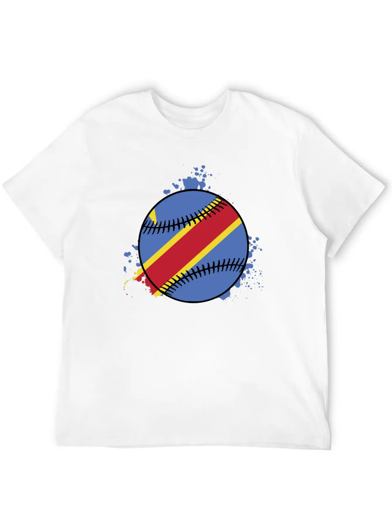 DEMOCRATIC REPUBLIC OF CONGO BASEBALL Unisex Short Sleeve Soft Cotton T-Shirt – Casual Everyday Wear