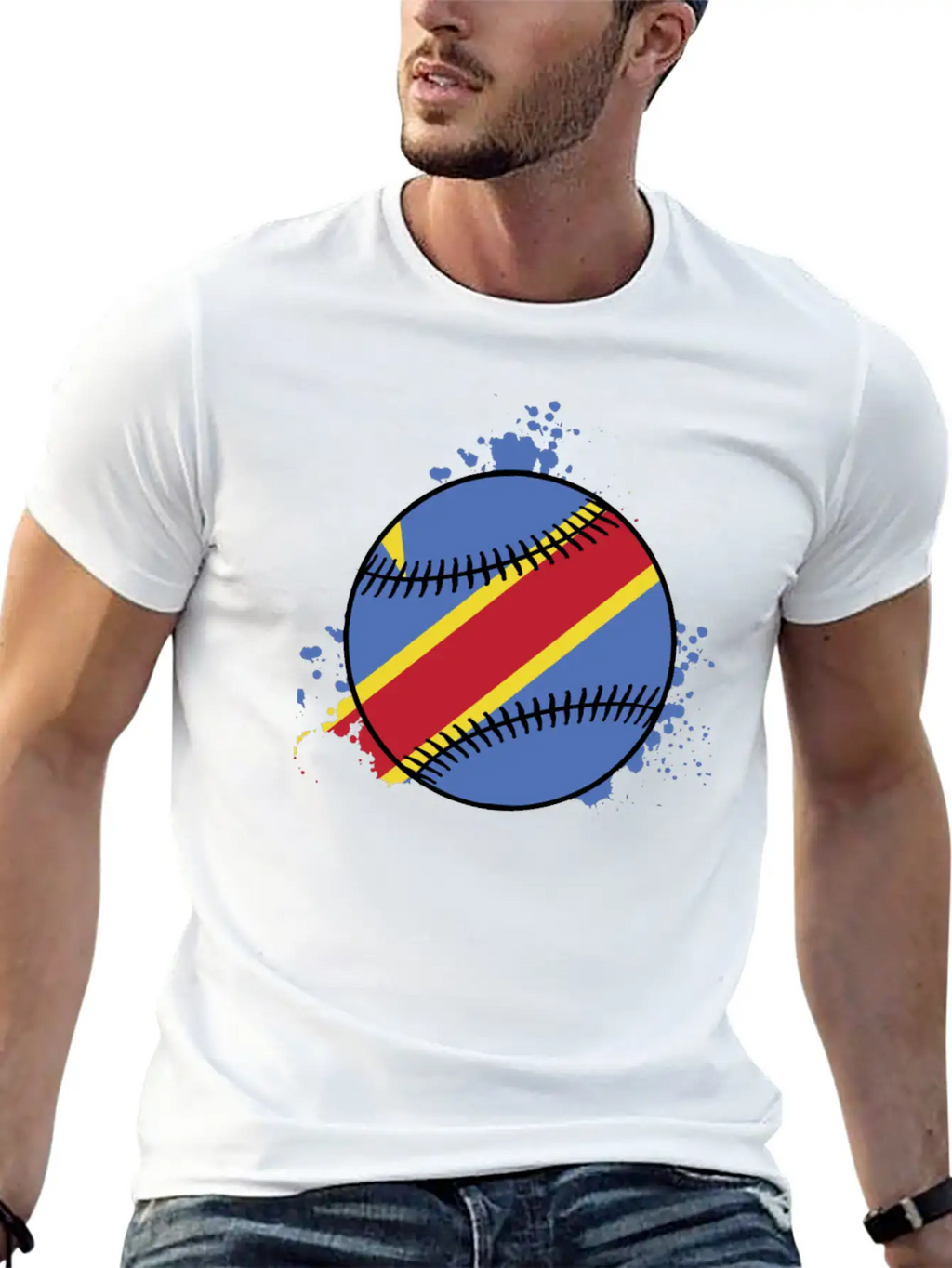 DEMOCRATIC REPUBLIC OF CONGO BASEBALL Unisex Short Sleeve Soft Cotton T-Shirt – Casual Everyday Wear