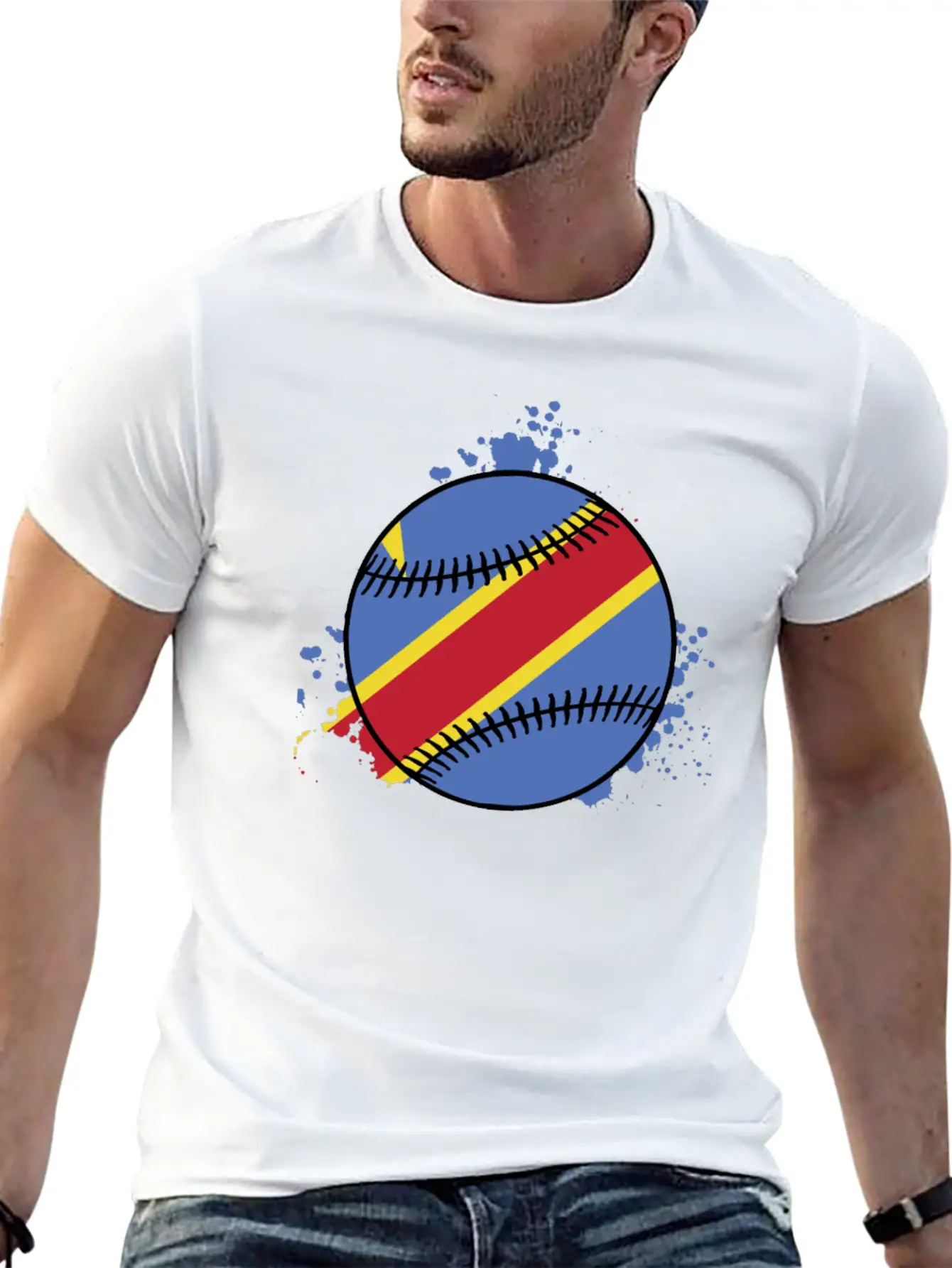 DEMOCRATIC REPUBLIC OF CONGO BASEBALL Unisex Short Sleeve Soft Cotton T-Shirt – Casual Everyday Wear