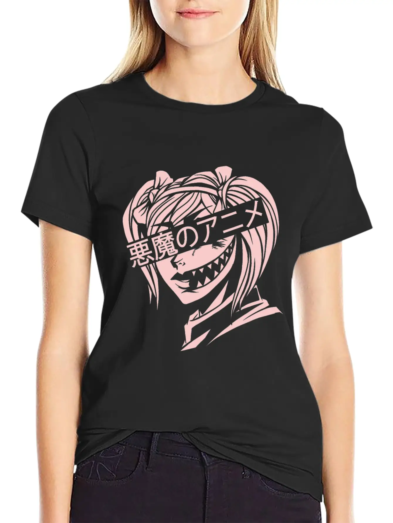 Demon Pastel Goth Anime Girl Unisex Short Sleeve Soft Cotton T-Shirt – Casual Everyday Wear