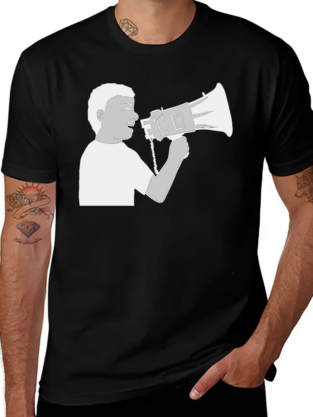 Demonstration Megaphone Propaganda Man Unisex Casual T-Shirt – Clean Design For Daily Comfort