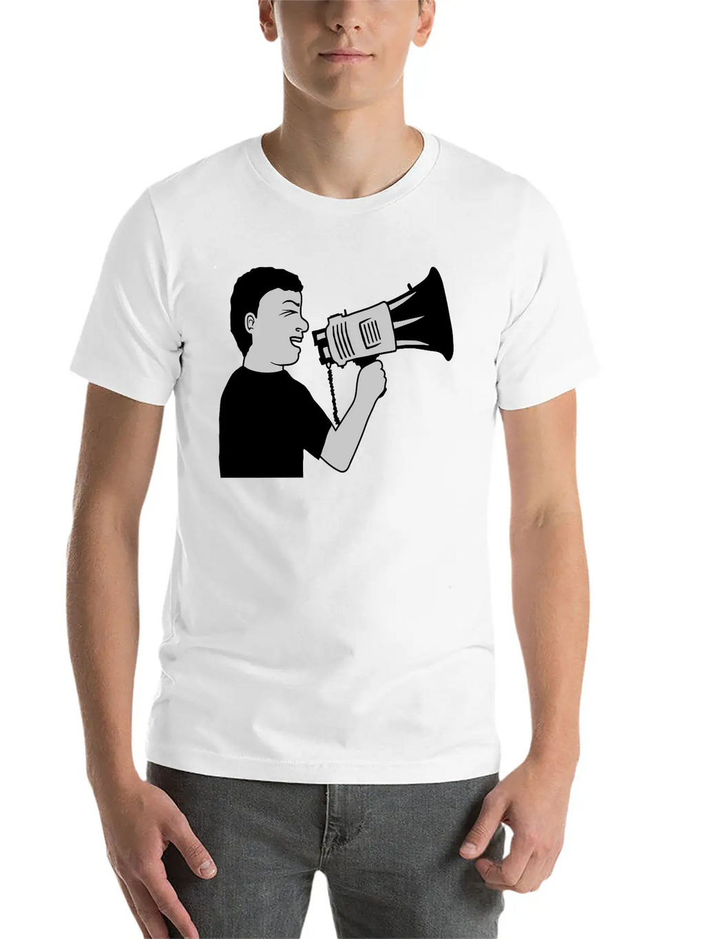 Demonstration Megaphone Propaganda Man Unisex Casual T-Shirt – Clean Design For Daily Comfort