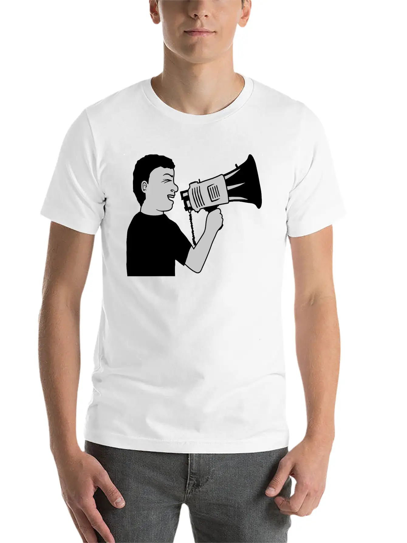 Demonstration Megaphone Propaganda Man Unisex Casual T-Shirt – Clean Design For Daily Comfort