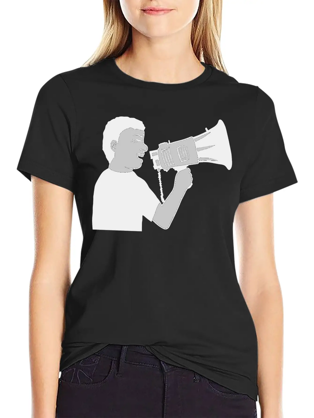 Demonstration Megaphone Propaganda Man Unisex Casual T-Shirt – Clean Design For Daily Comfort