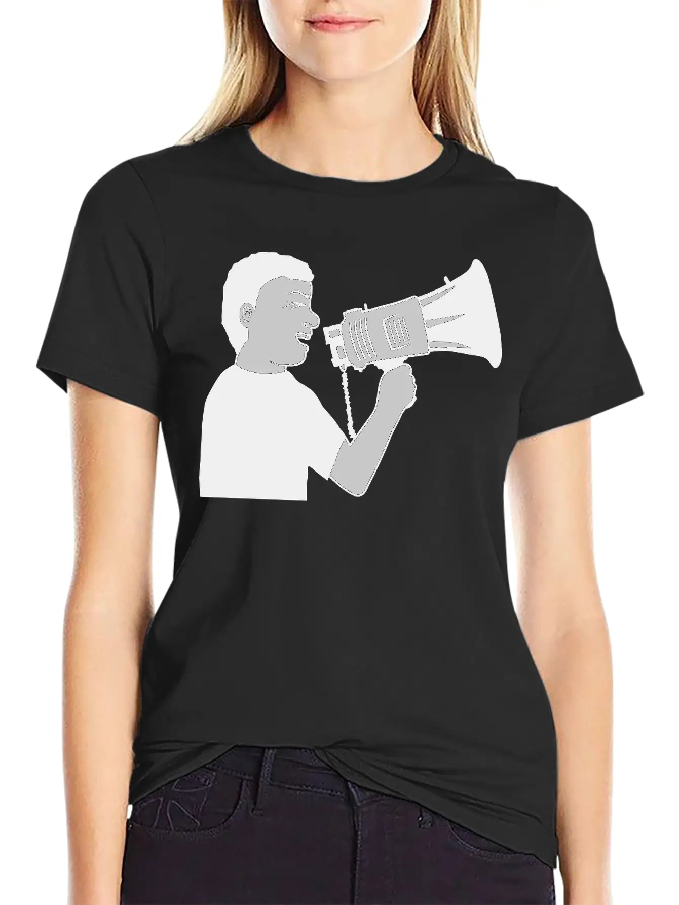 Demonstration Megaphone Propaganda Man Unisex Casual T-Shirt – Clean Design For Daily Comfort