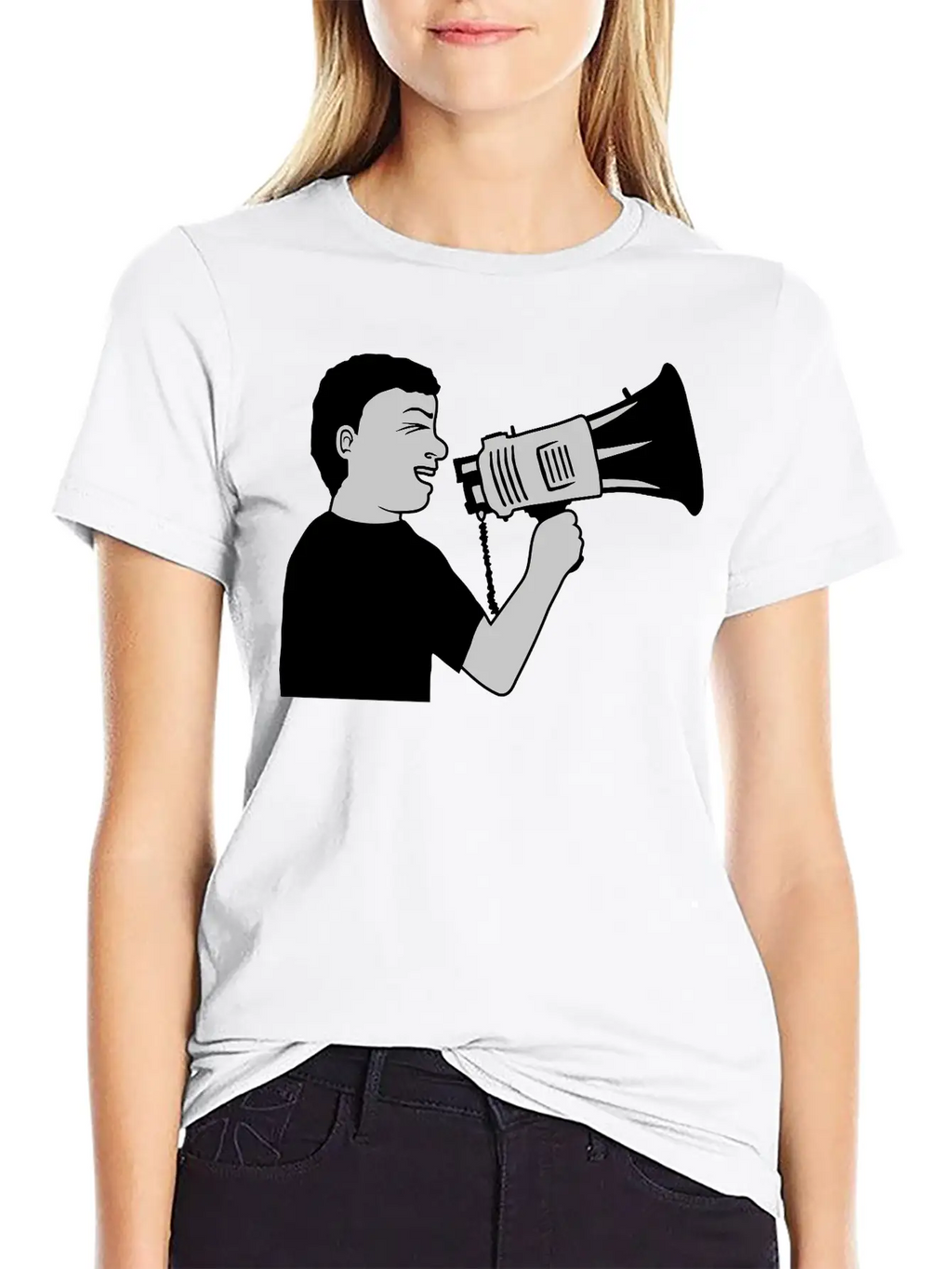 Demonstration Megaphone Propaganda Man Unisex Casual T-Shirt – Clean Design For Daily Comfort