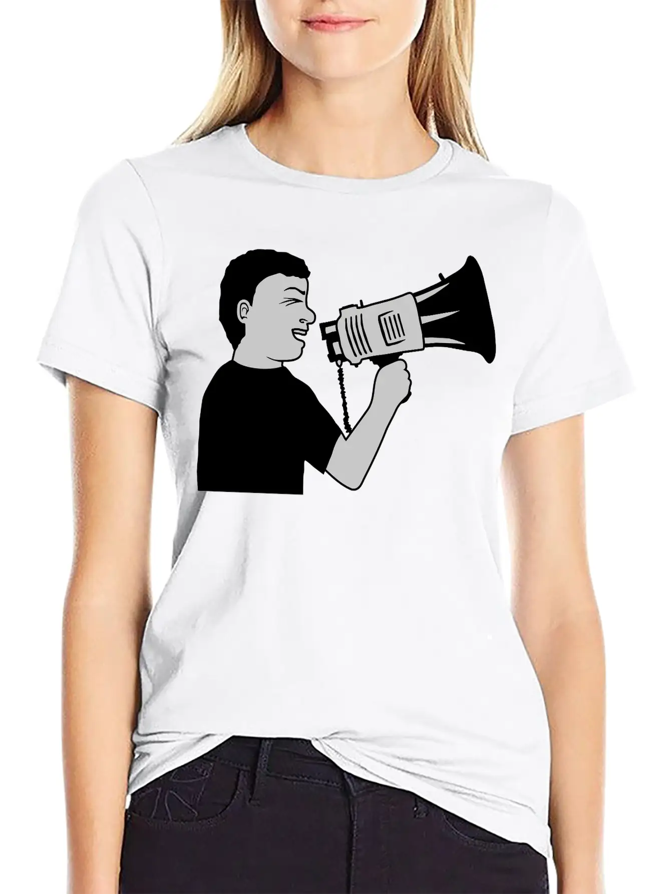 Demonstration Megaphone Propaganda Man Unisex Casual T-Shirt – Clean Design For Daily Comfort
